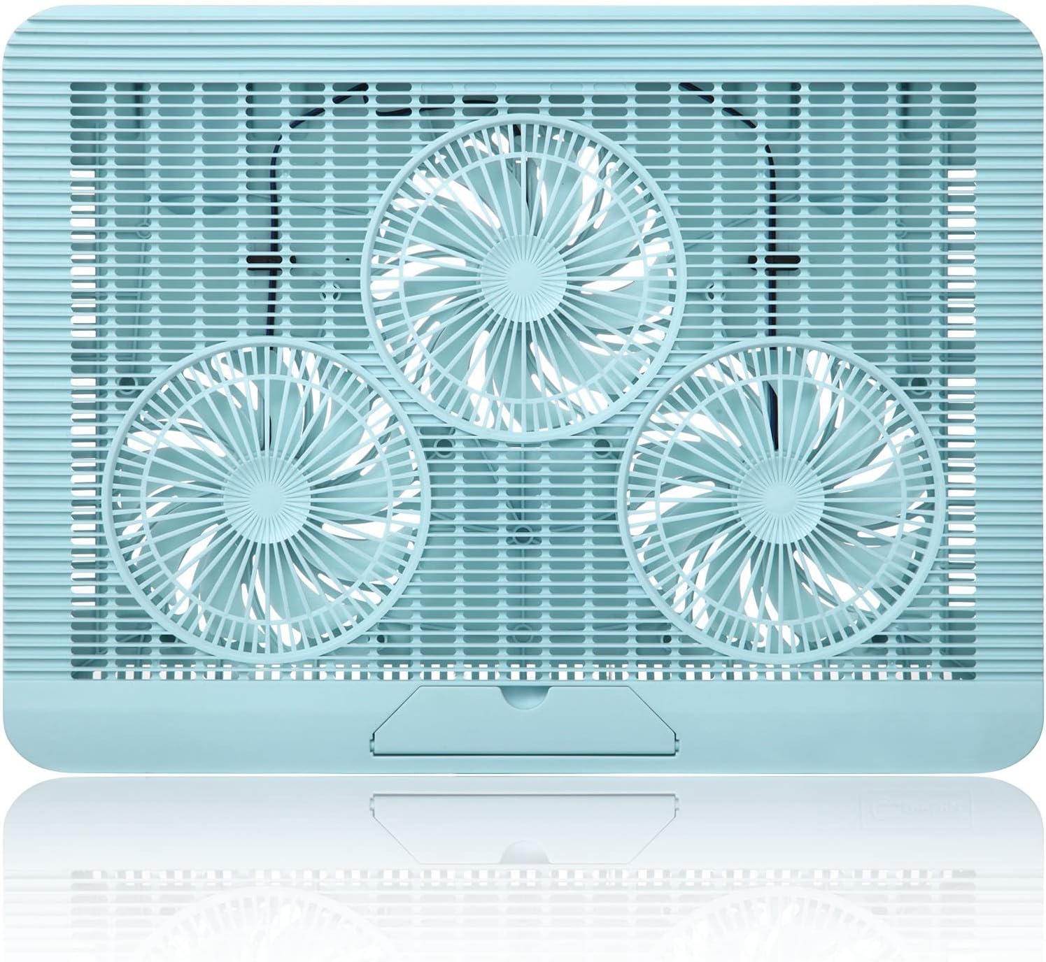 Almohadilla de refrigeración para laptop, enfriador para laptop con 3 ventiladores silenciosos azules, soporte ergonómico para laptop alimentado por