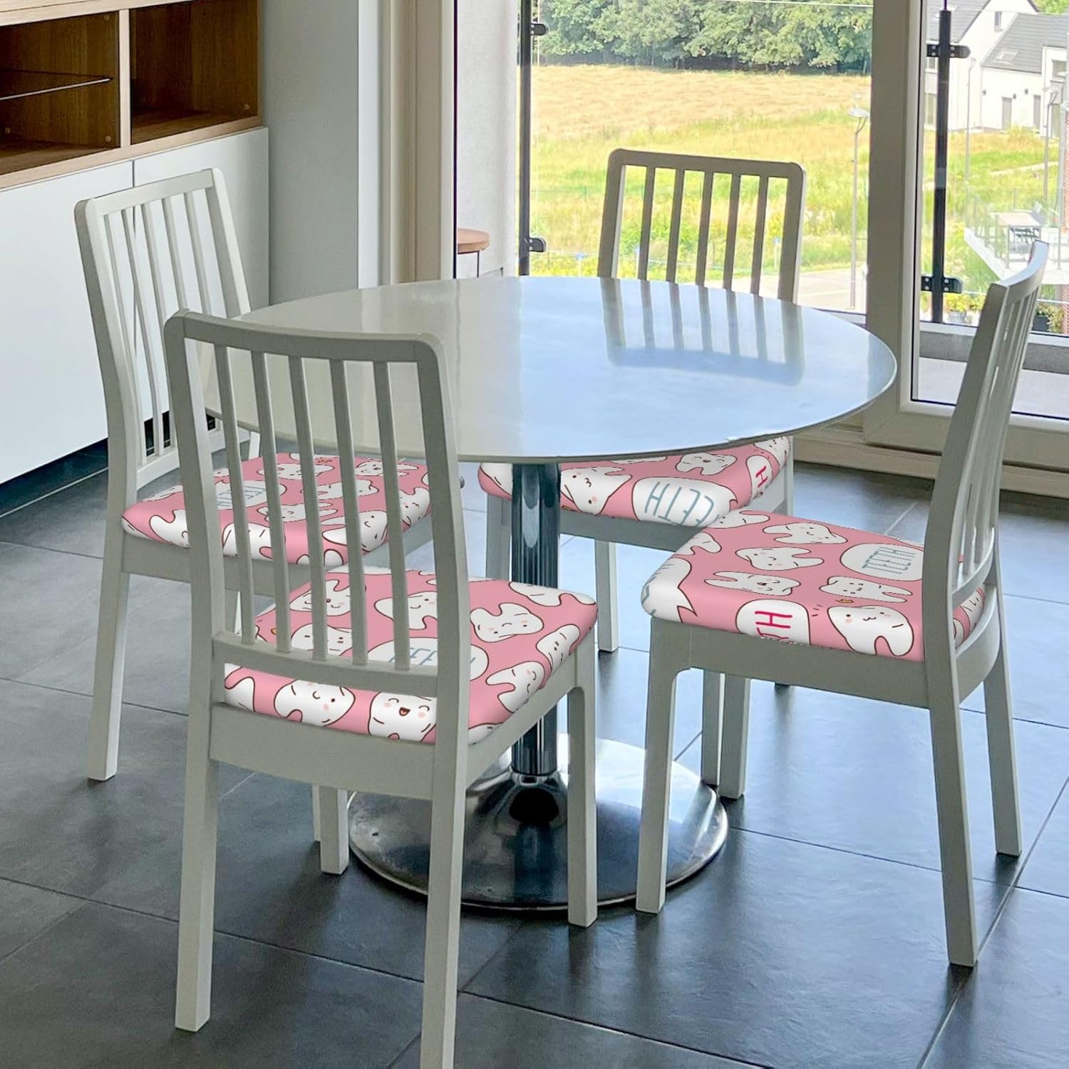 Juego de 2 fundas de cojín para sillas de comedor, extraíbles y lavables, reutilizables, para sillas de comedor, juego de 2 fundas cuadradas de 16.9
