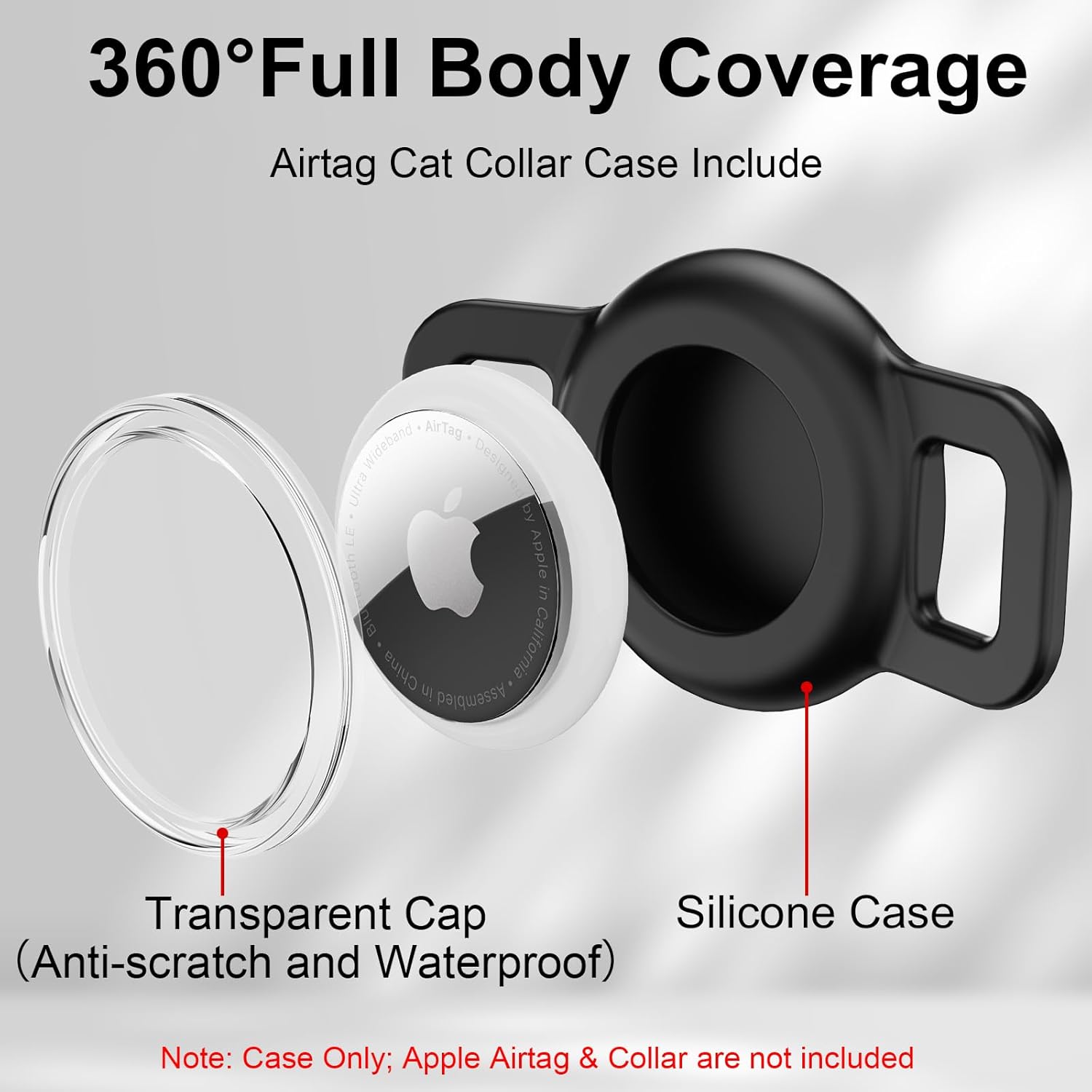 Soporte para Airtag para collar de gato para collar de gato, soporte protector para collar de perro Apple Airtag pequeño, paquete de 2 fundas