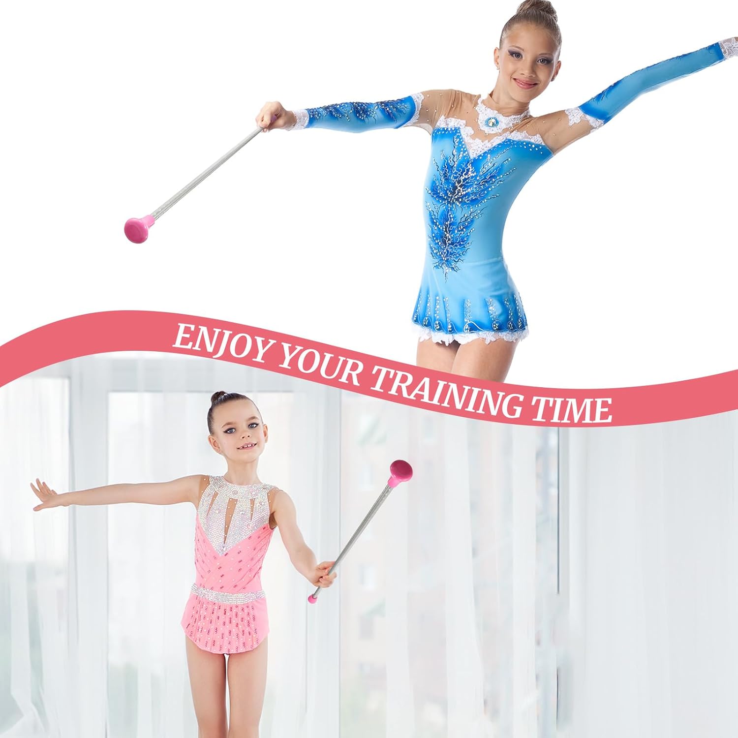 Twirling Baton Baton – Bastón de gimnasia unisex para niños, banda de marcha de bastón de metal para espectáculos de talentos, baile artístico, giro