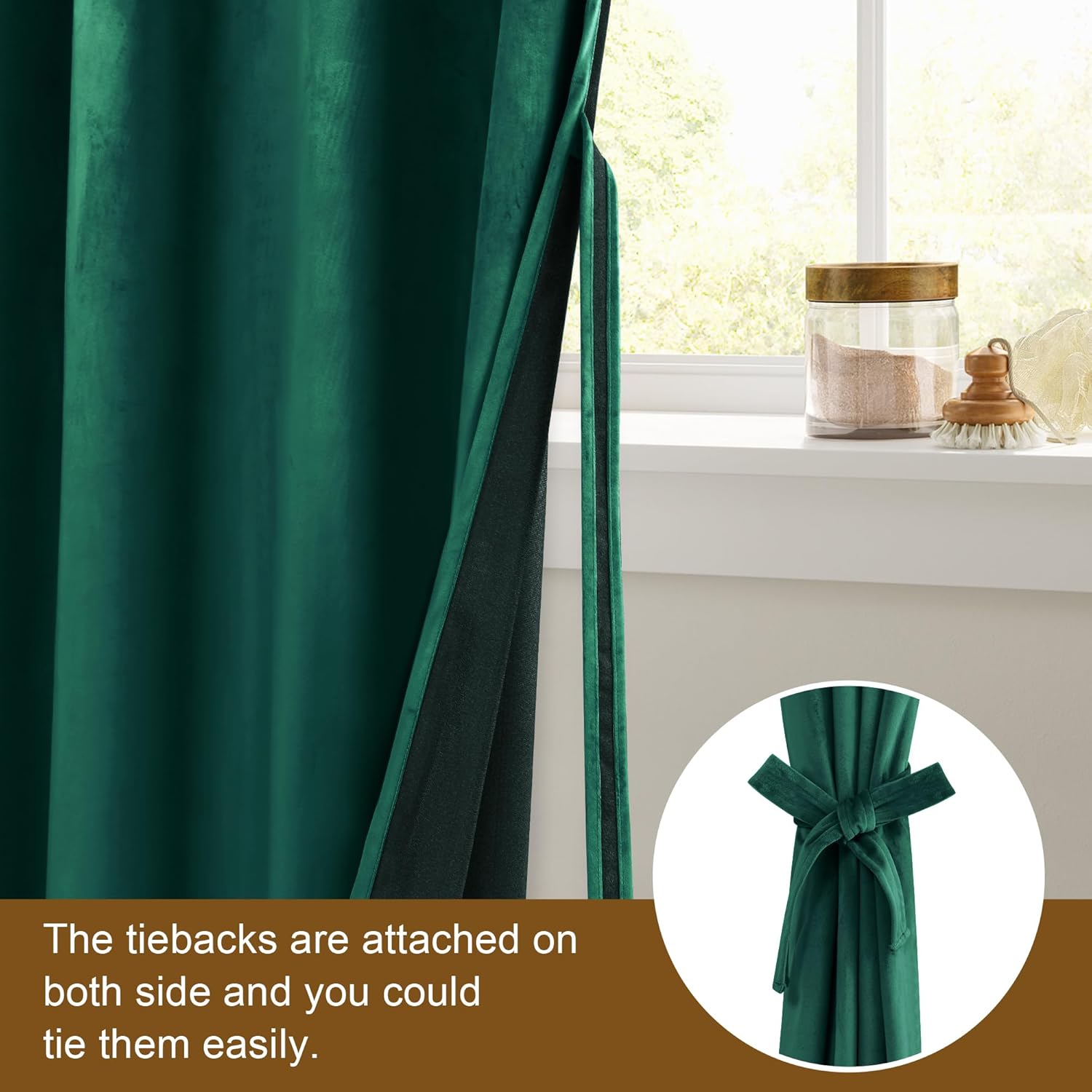 DWCN Cortinas opacas de terciopelo verde oscuro de 84 pulgadas, paquete de 2 paneles de ventana con aislamiento térmico resistentes para decoración