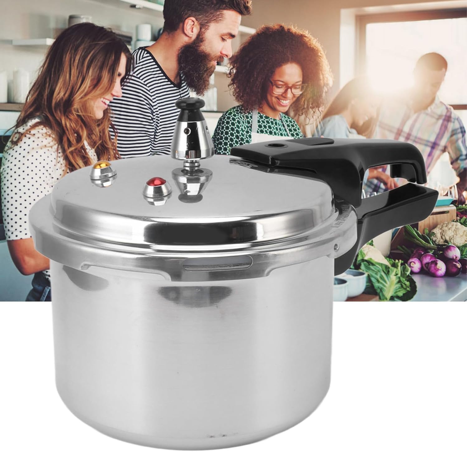 Olla a presión de acero inoxidable de 3 l, olla de sopa para carnes, utensilios de cocina para acampar al aire libre, estufa de gas, olla a presión