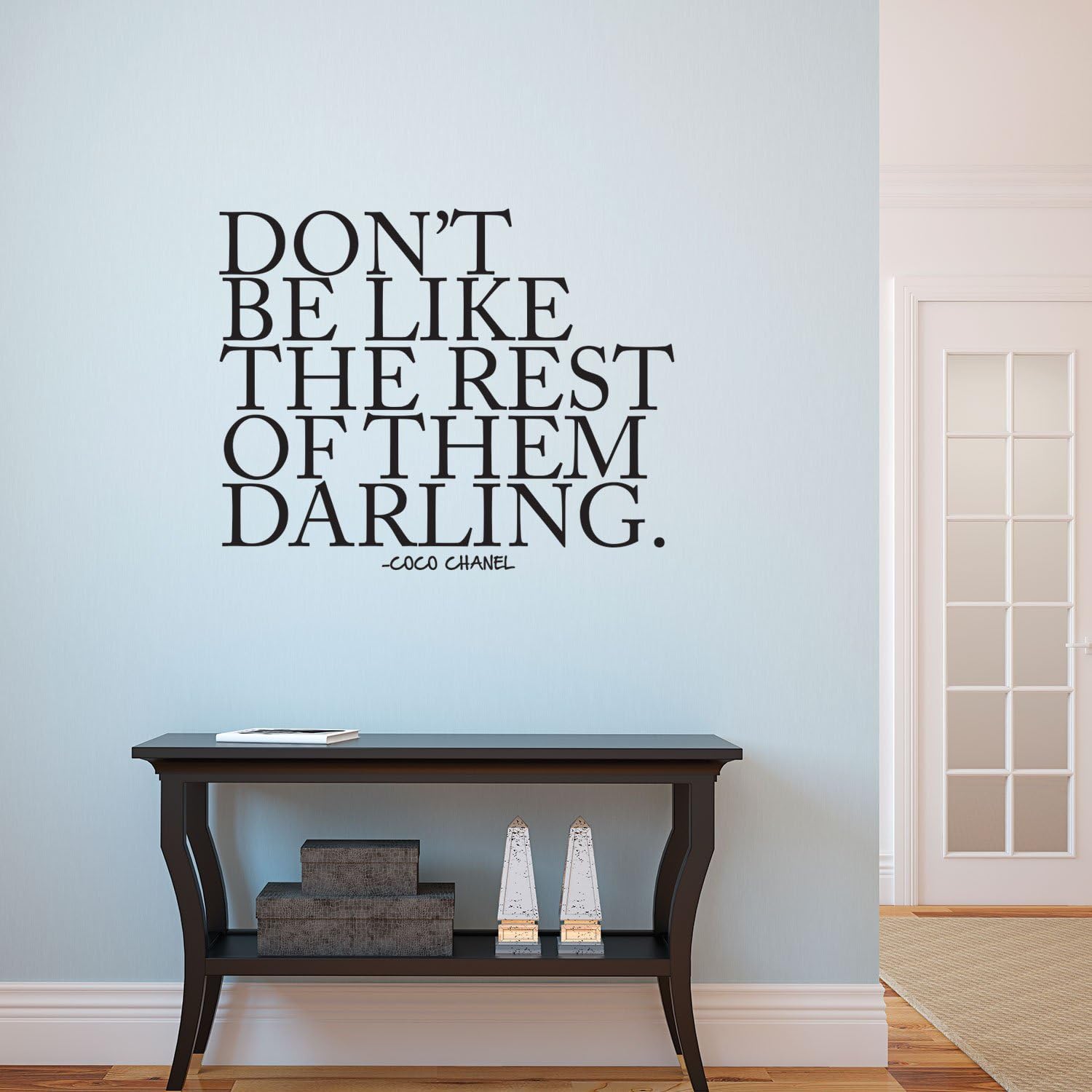 Don’t Be Like The Rest of Them Darling – Coco Chanel – Calcomanía artística para pared, 20 x 25 pulgadas, calcomanía de vinilo con citas de moda,