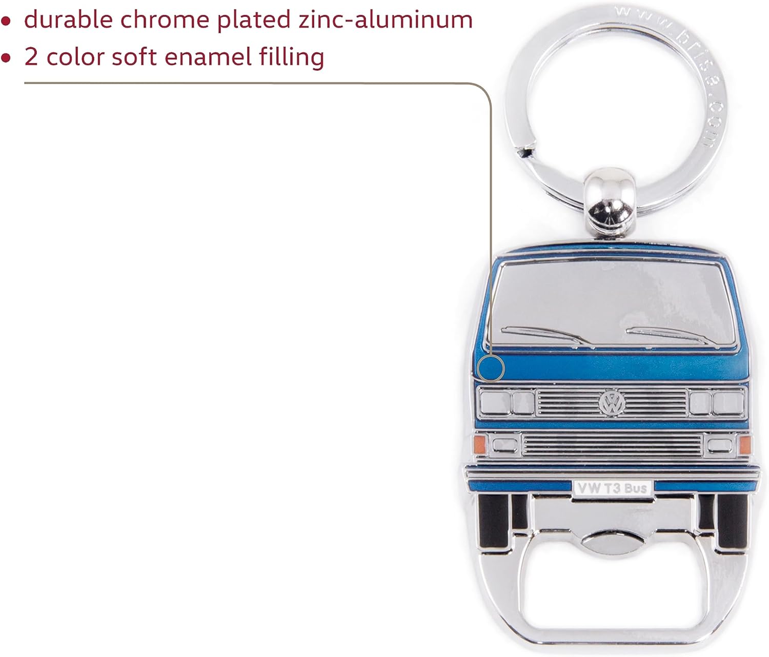 BRISA VW Collection – Llavero Volkswagen con abrebotellas en diseño de autobús T3, T4, T5
