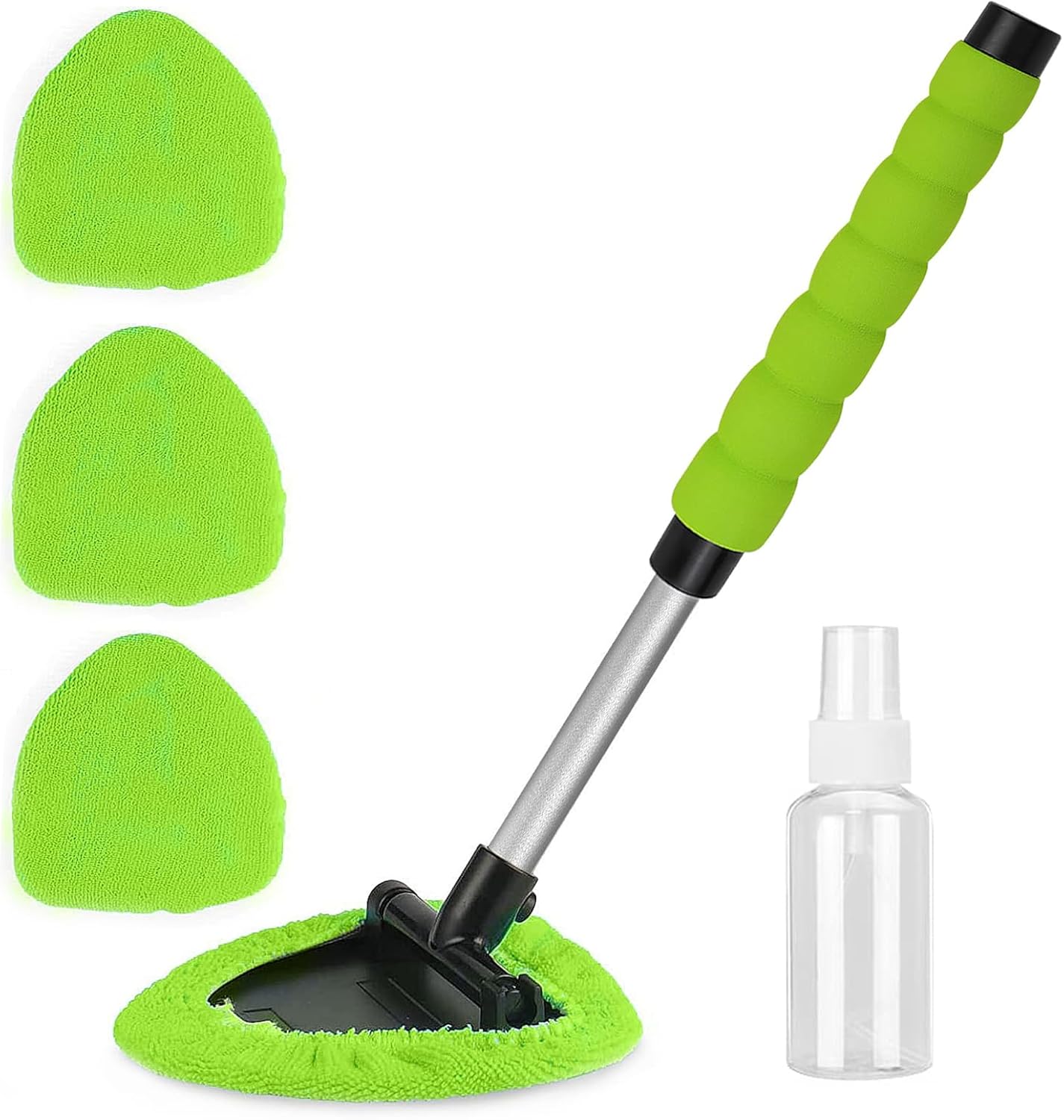 Tidy Monster Herramienta de limpieza de parabrisas, limpiador de ventana de automóvil de microfibra con 4 almohadillas de microfibra reutilizables y