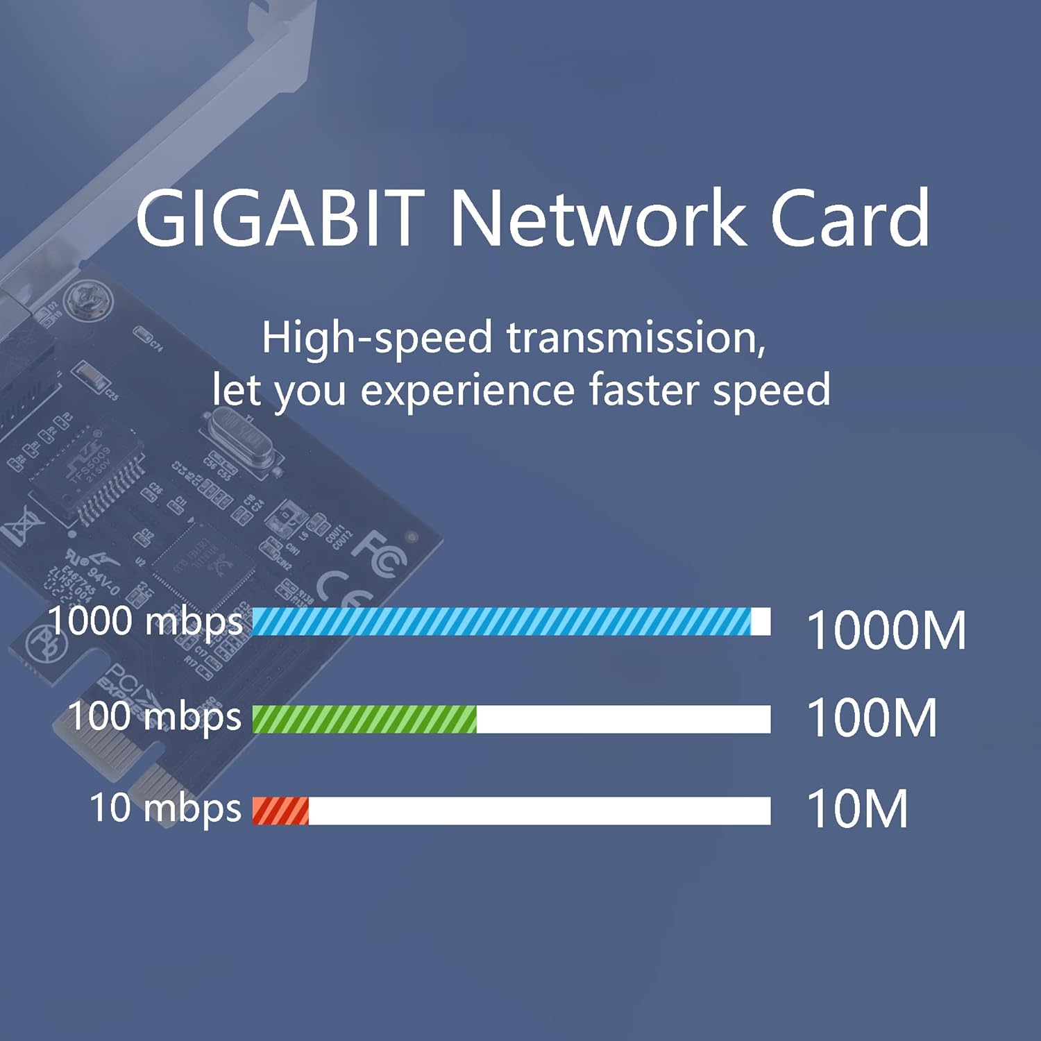 GINTOOYUN Gigabit Ethernet PCI Express, 1 puerto PCIE Gigabit Nic PCI-E tarjeta de red 101001000Mbps RJ45 VLAN adaptador convertidor