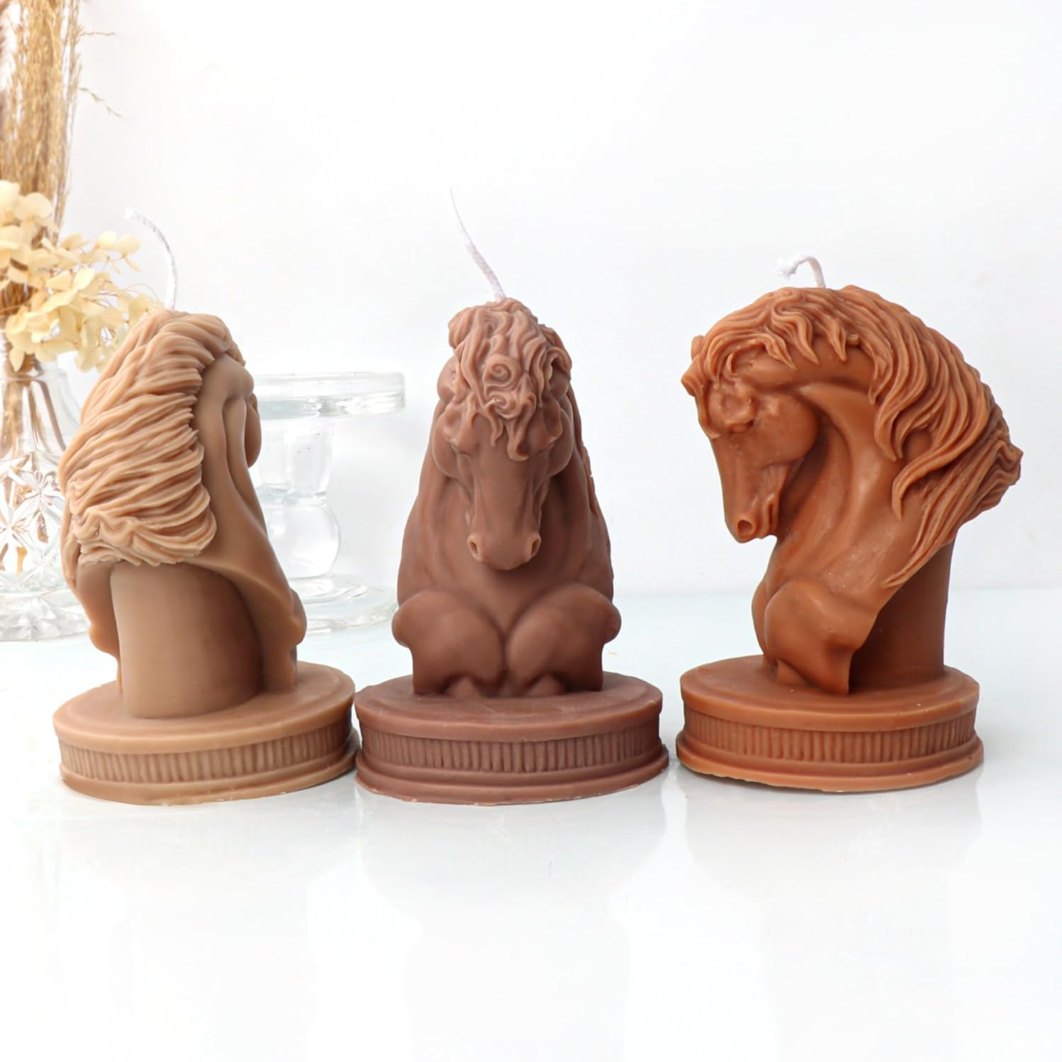 Molde de caballo, molde de cabeza de caballo, molde de animal, joyería de caballo, moldes de fundición de resina hechos a mano para hacer velas de