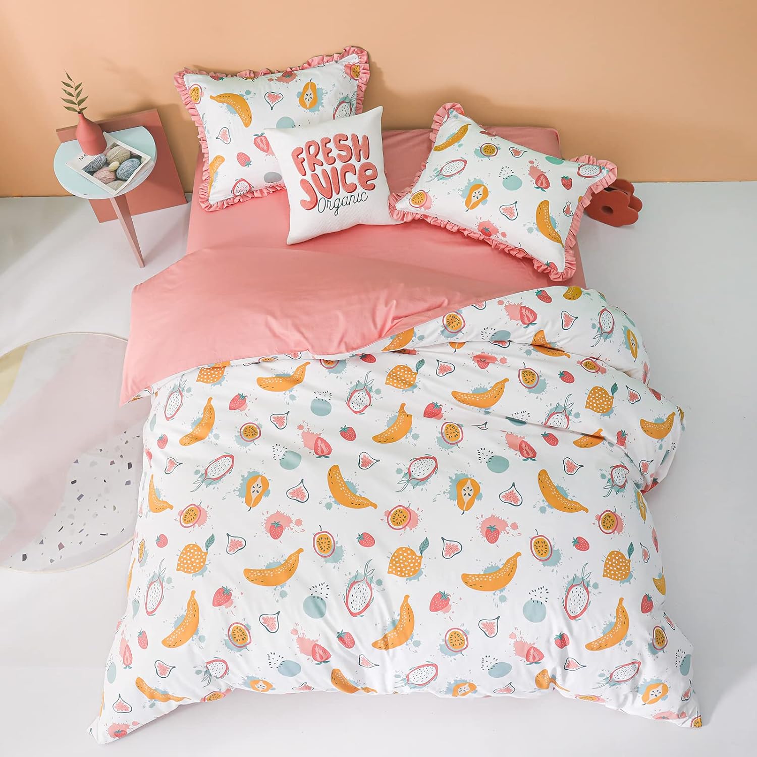 Simple&Opulence Funda de edredón 100% algodón orgánico para niños y adolescentes, funda de edredón suave de 3 piezas con cierre de cremallera, juego