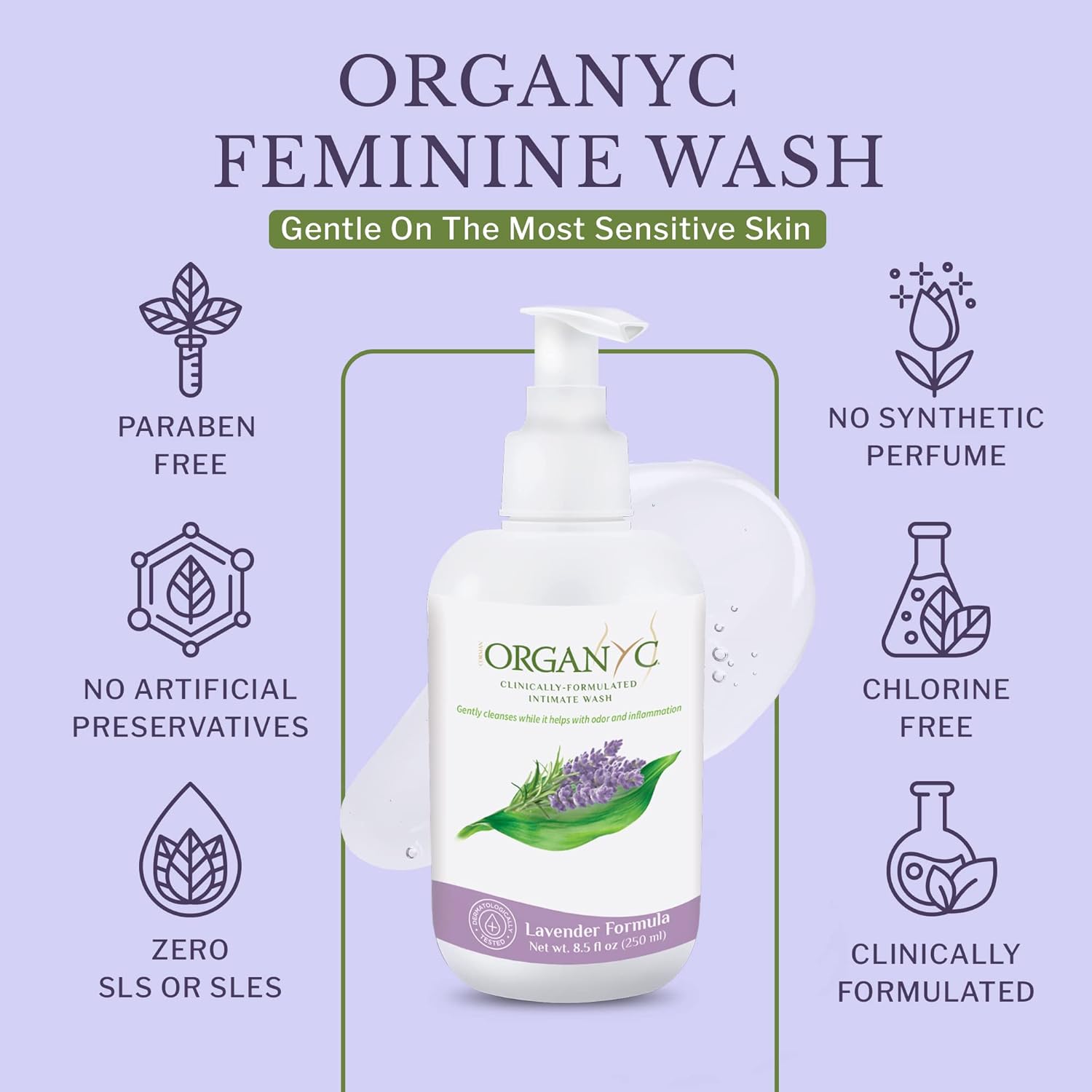 Organyc Higiene Femenina y Lavado Íntimo con Lavanda, 250 ML