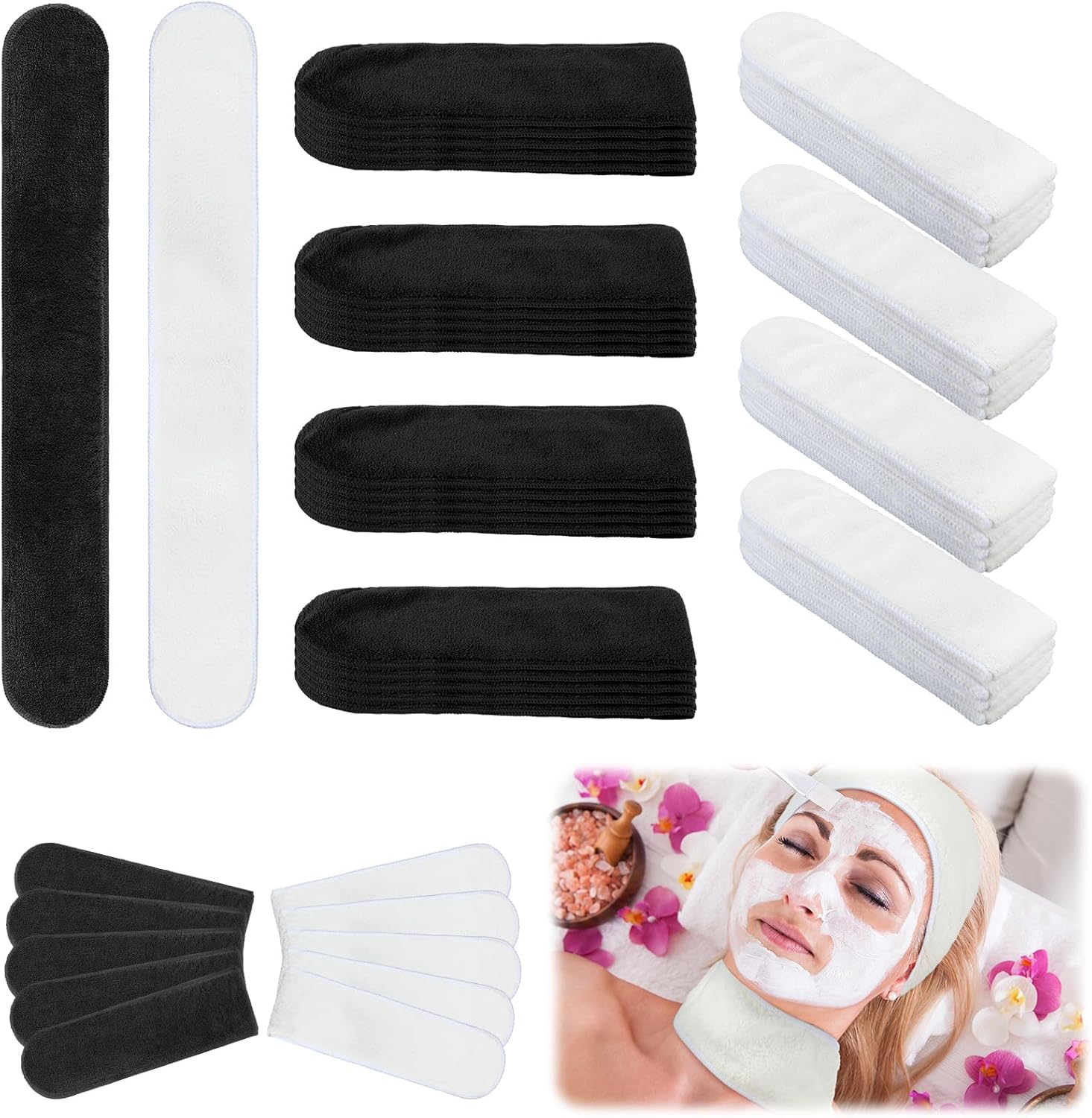 Preboun 24 tiras de tela de toalla de microfibra para el cuello, toalla de secado rápido para cuello de peluquero, tiras de cuello de peluquería,
