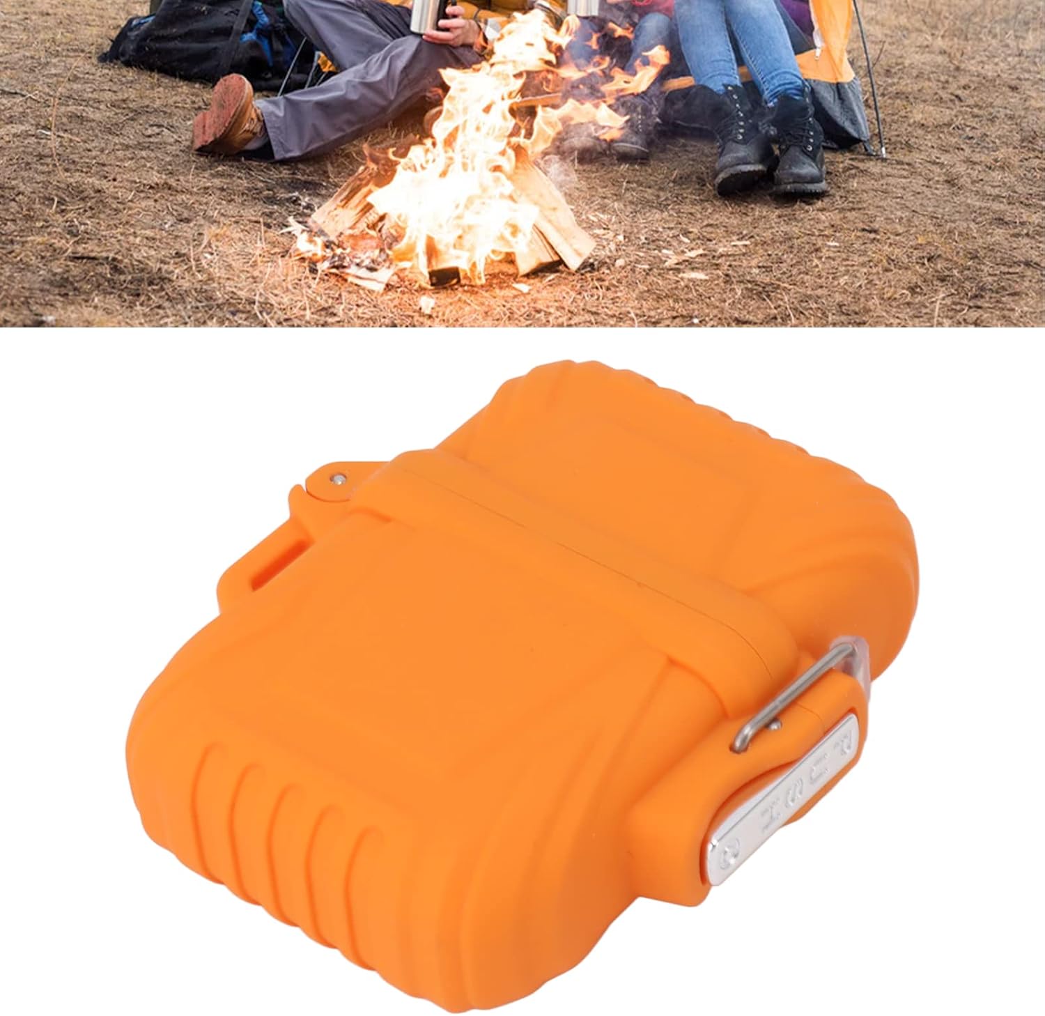Estuche para encendedor de antorcha portátil, resistente al agua, IP56, para senderismo al aire libre (naranja)