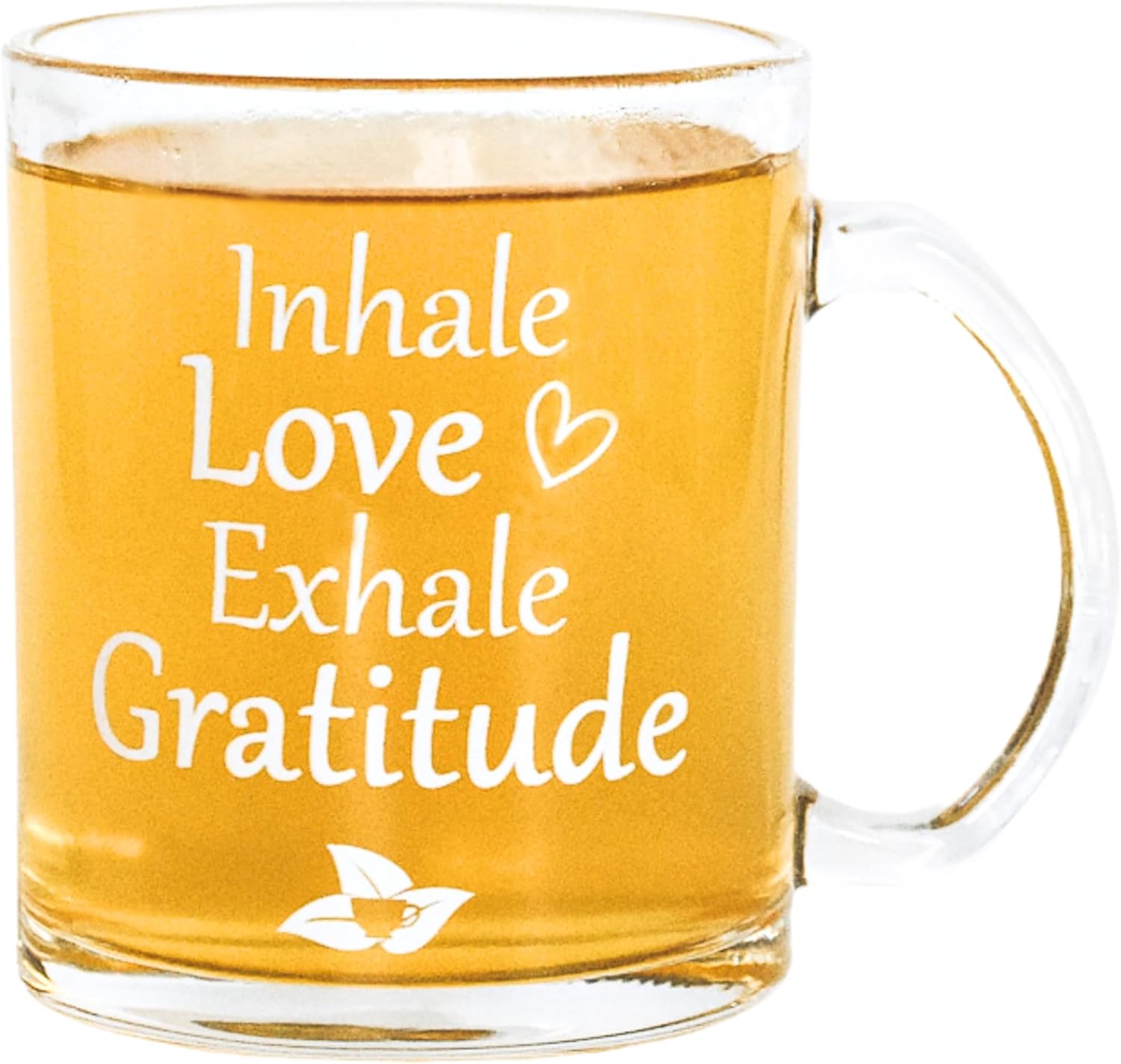 Taza inspiradora para cafété, taza de vidrio de 12 onzas con asa, taza de vibraciones positivas, gran regalo para amantes del café, amantes del té,