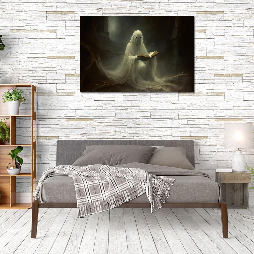 Bonito arte de pared con estampado espeluznante, divertido póster estético de bosque profundo en el jardín, decoración de pared gótica oscura