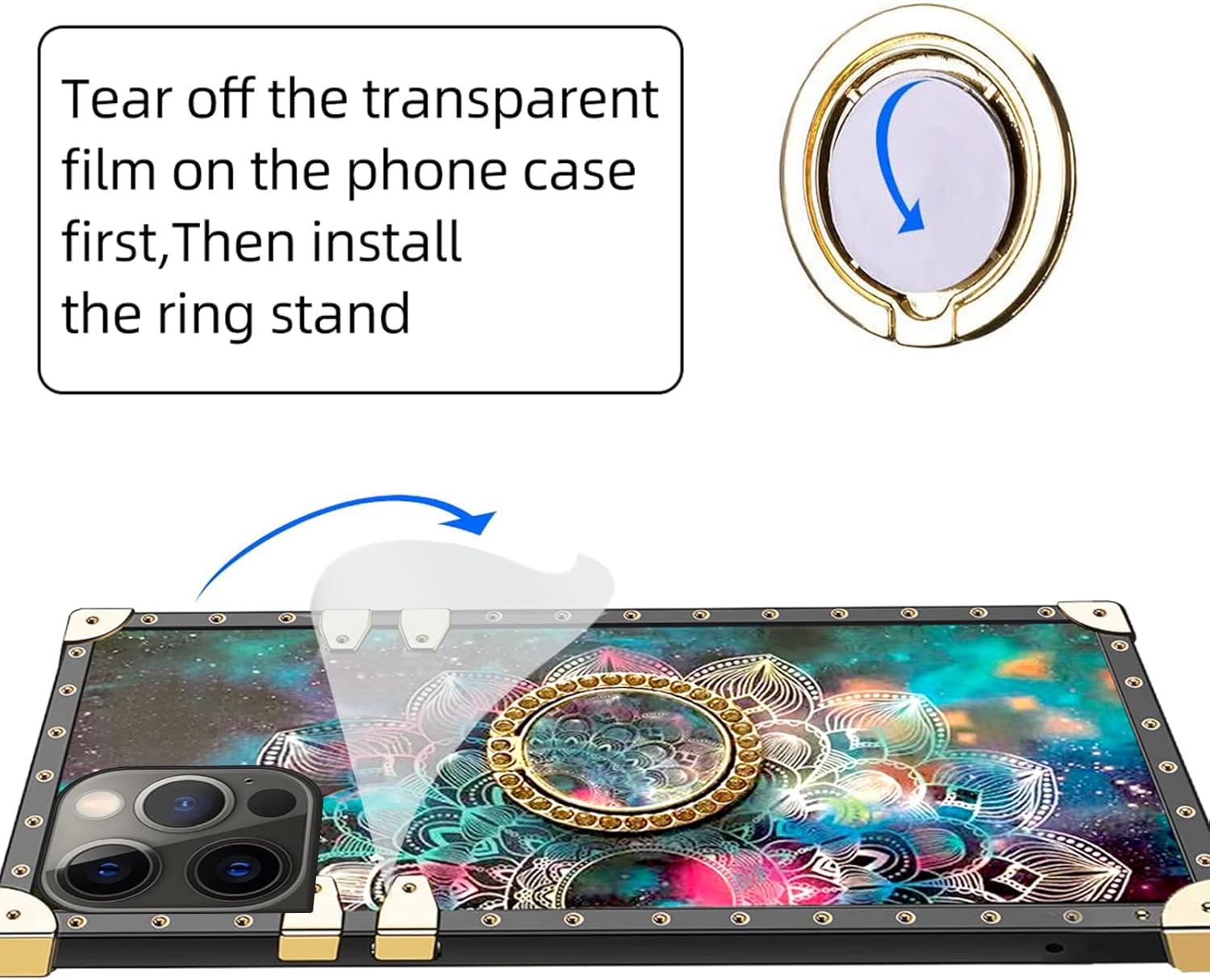 nancheng Funda cuadrada para iPhone 12 Pro Max (6.7 pulgadas), linda funda protectora a prueba de golpes para niñas y mujeres, diseño de flores