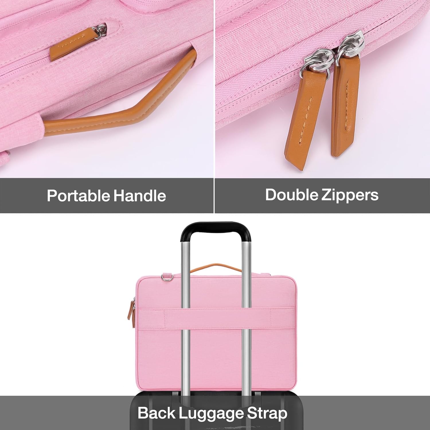 MOSISO – Bolso de hombro protector 360 para laptop, bolsa para computadora de 15-15.6 pulgadas, bolsa tipo mensajero con apertura lateral, 4