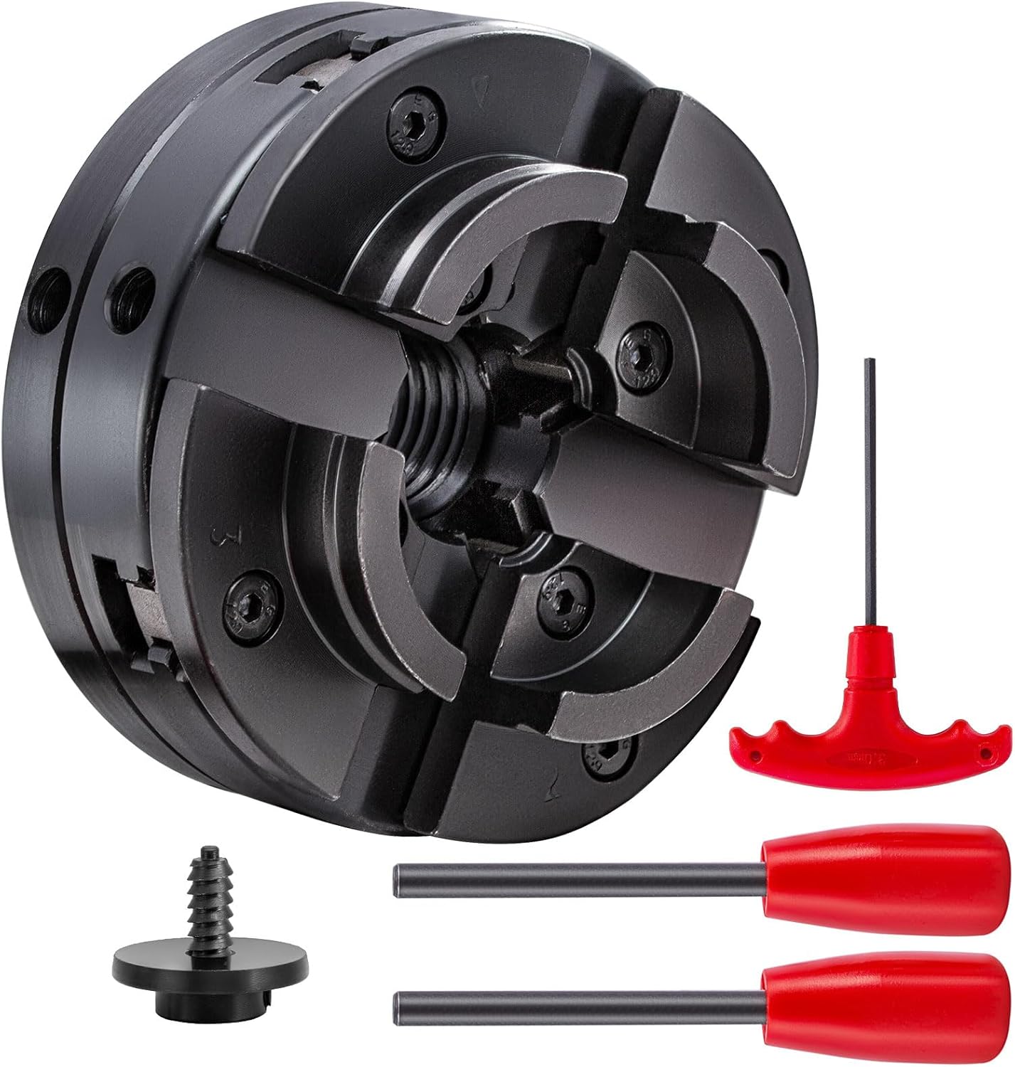 CXRCY Portabrocas de torno de 4 pulgadas para carpintería, juego de mandíbulas de torno de madera autocentrante de 4 mandíbulas con rosca de 1 x 8