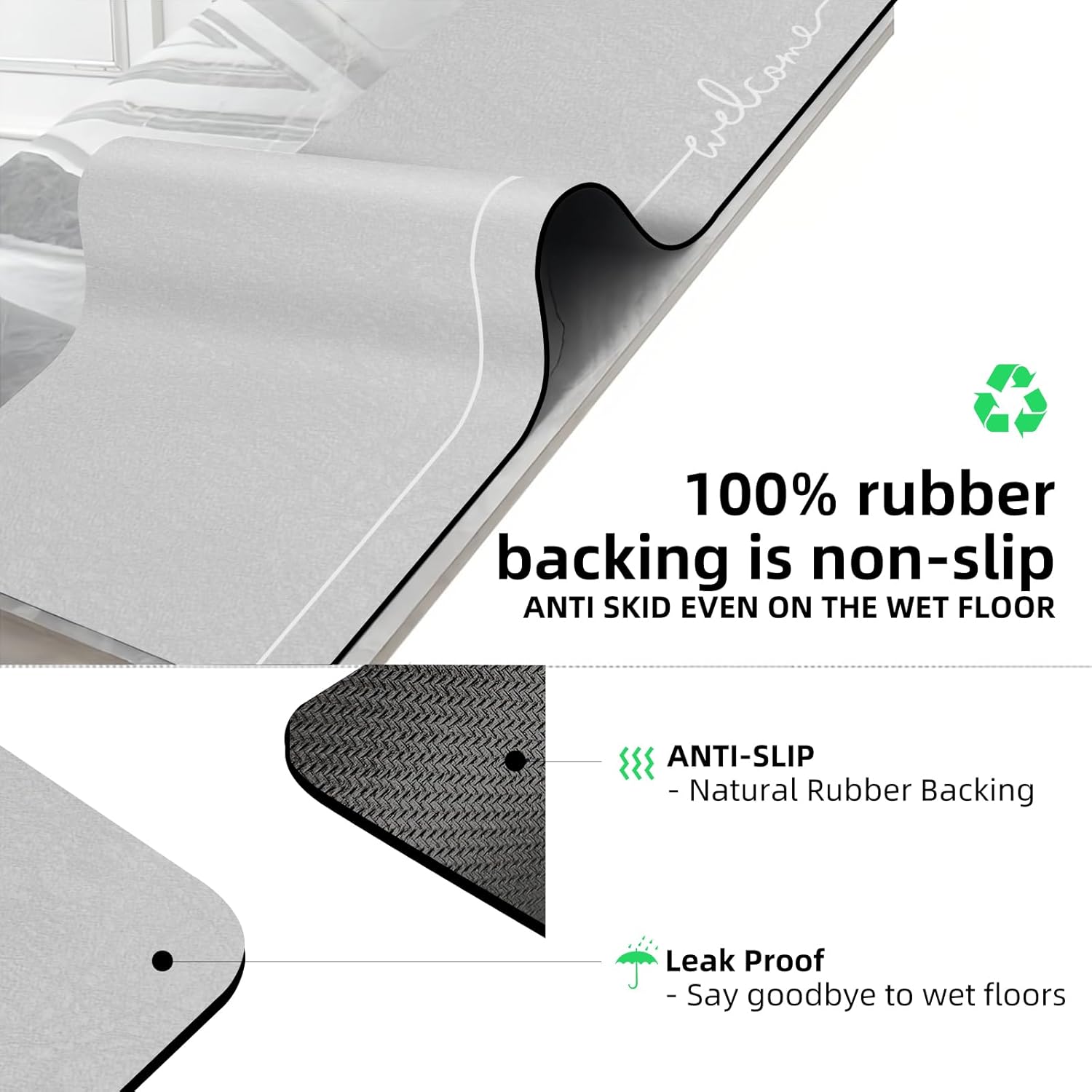 GHFSDO Tapete de baño de tierra de diatomeas, antideslizante, de secado rápido, súper absorbente, tapete de baño delgado para debajo de la puerta,