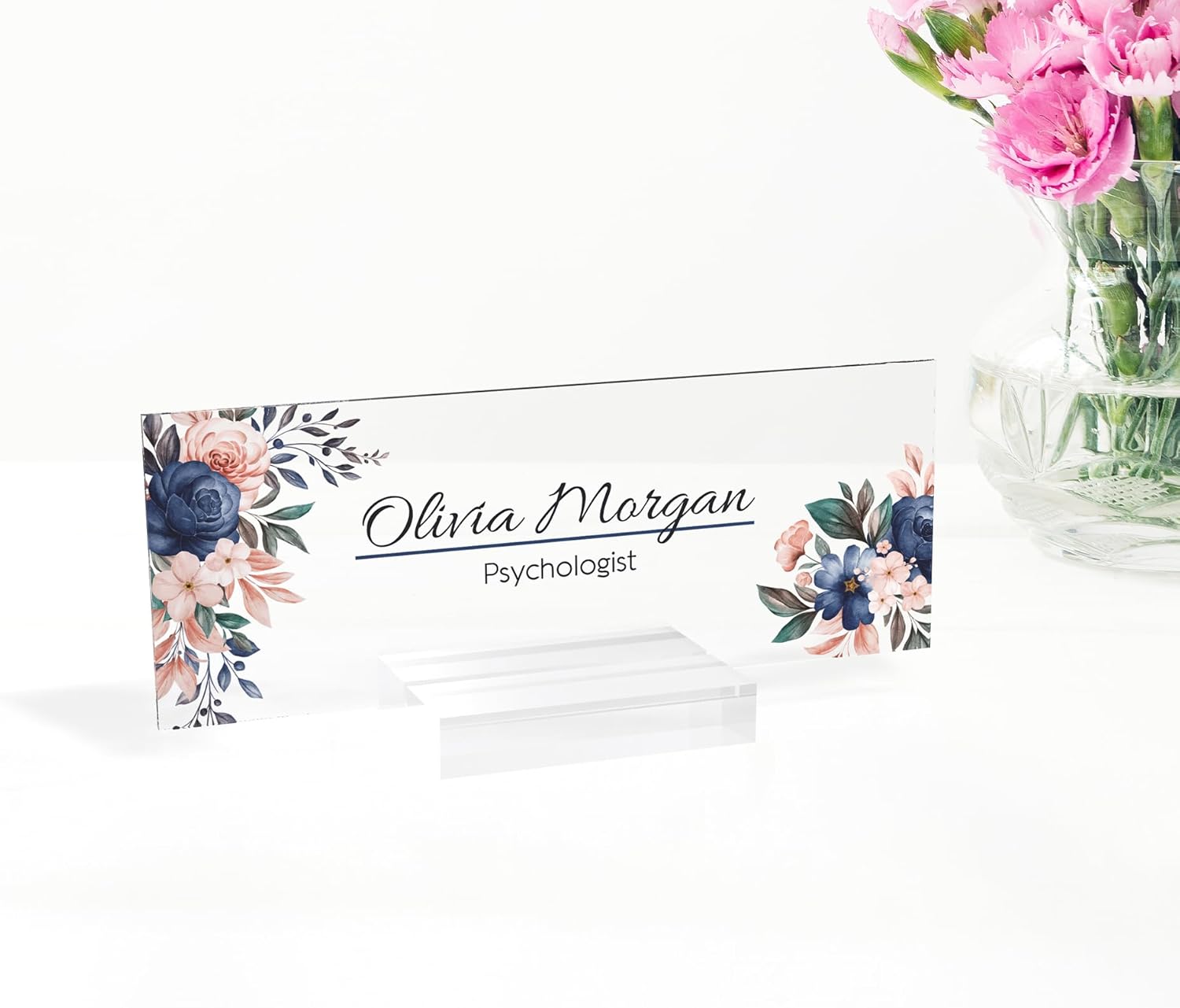 Placa de nombre de escritorio personalizada  Placa de nombre acrílica personalizada  Placa de escritorio de decoración de oficina  Regalos de