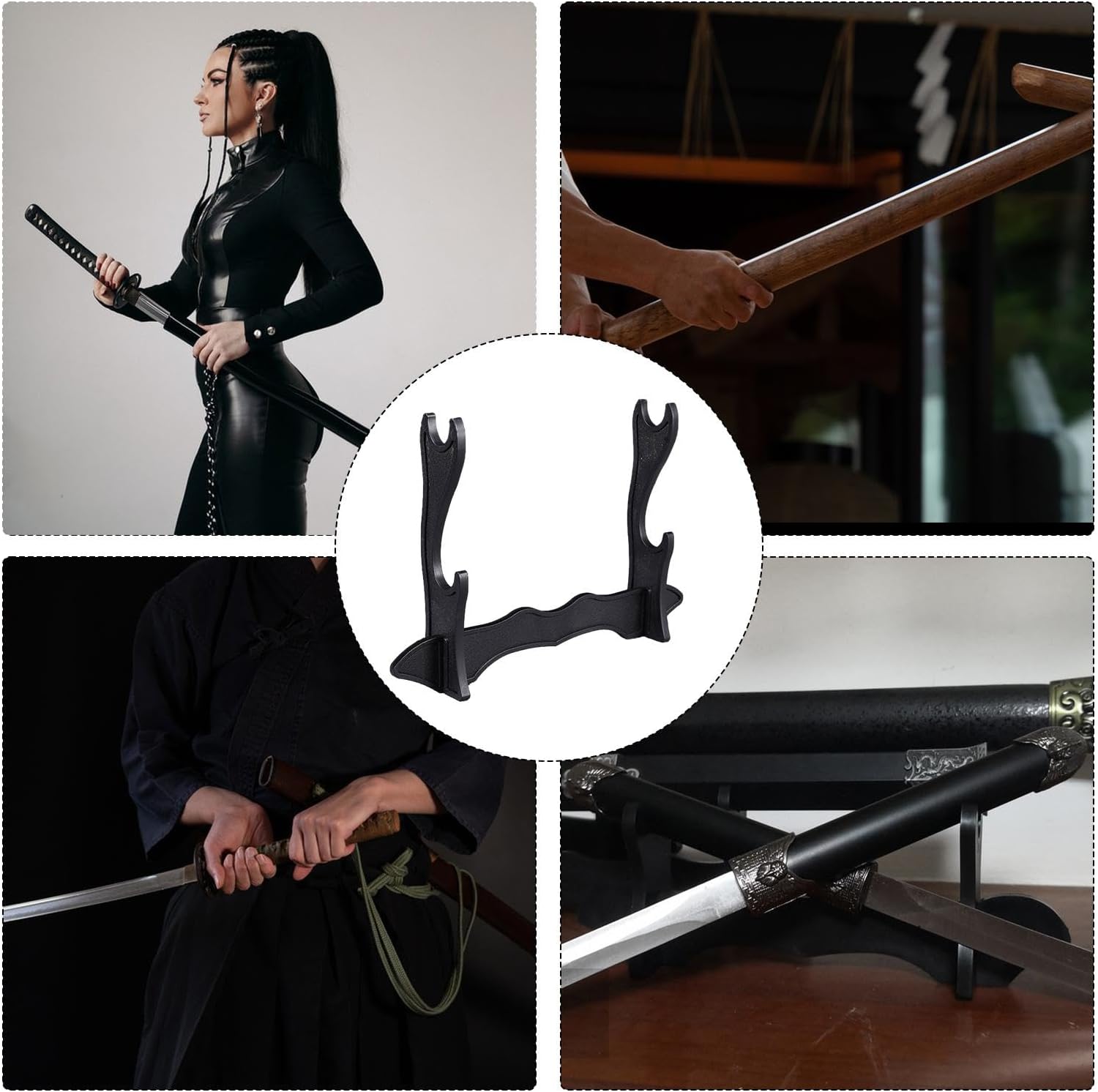 Expositor de cuchillos  Soporte para cuchillos  Soporte para cuchillos, ajustable de alta calidad y montado en la pared, soporte largo para