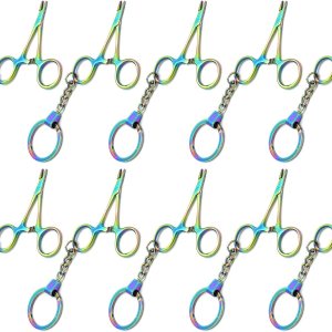 Juego de 10 llaveros de instrumentos quirúrgicos de titanio con arco iris en miniatura, Multi Titanium Rainbow Juego de 10 llaveros de instrumentos quirúrgicos de titanio con arco iris en miniatura, Multi Titanium Rainbow