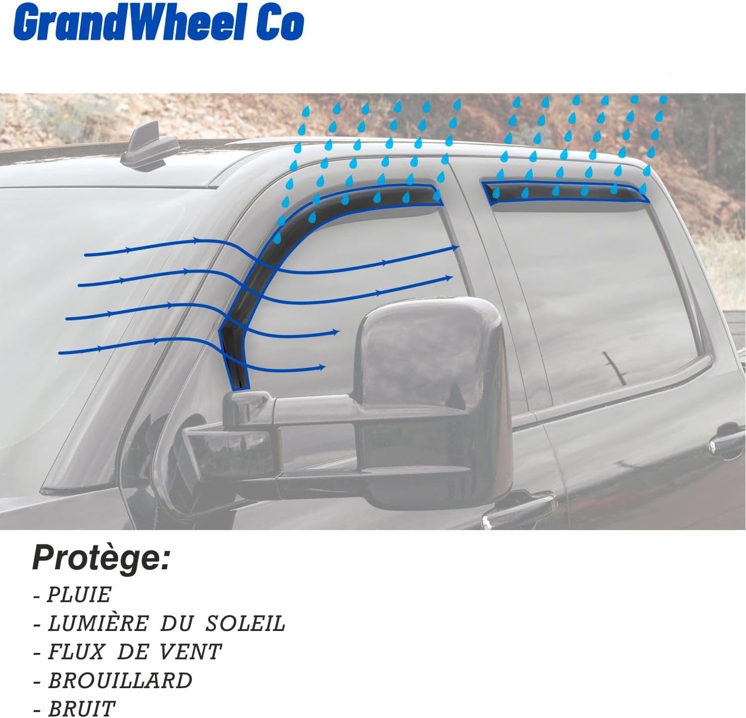 Co – Deflectores de visera de ventilación de ventana lateral tintados en el canal, protectores de lluvia compatibles con Chevrolet (Chevy) Malibu