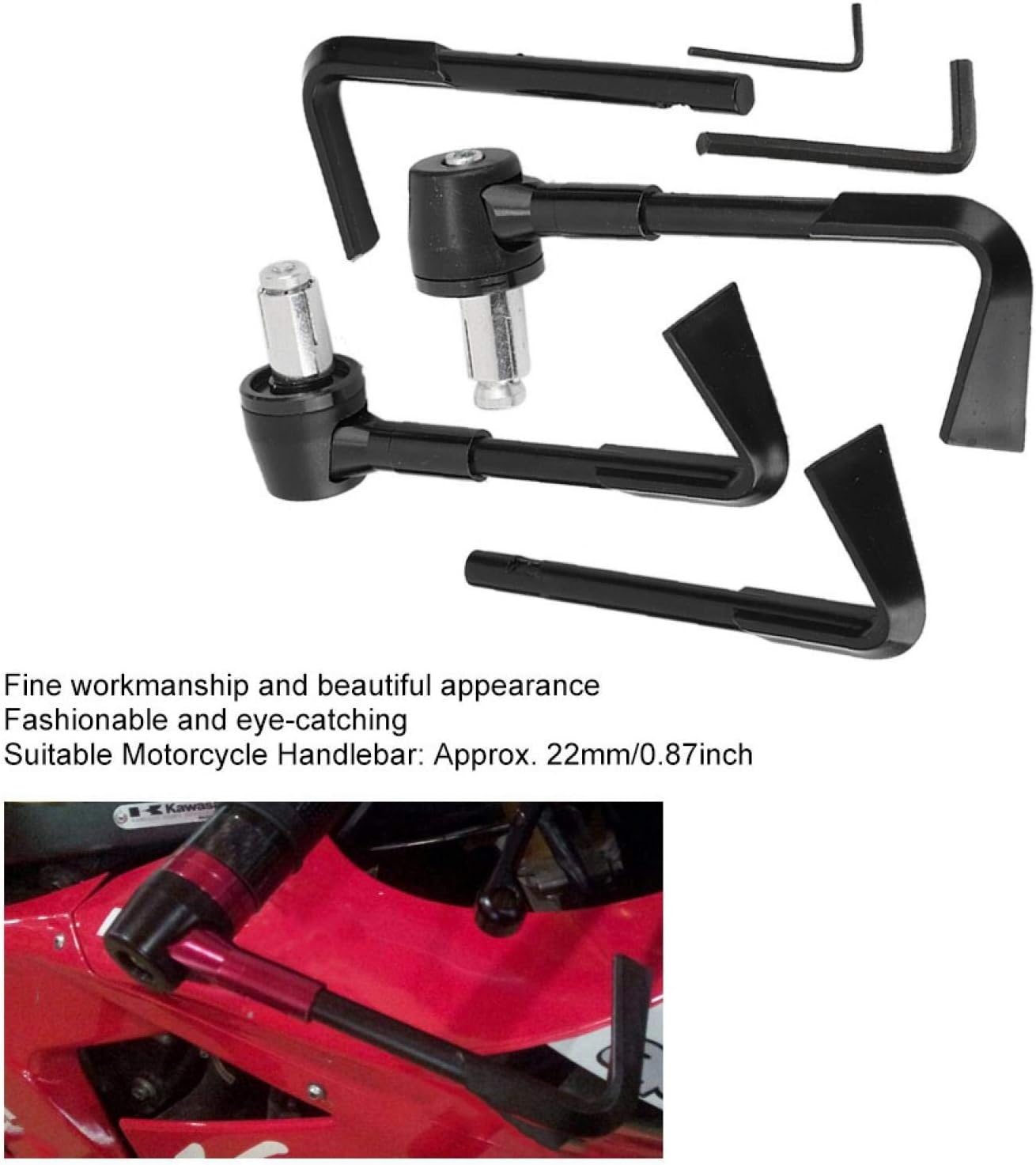 EVGATSAUTO Protectores de palanca de motocicleta, protector de palanca de freno frontal CNC, mango de motocicleta, protector de motocicleta (negro)
