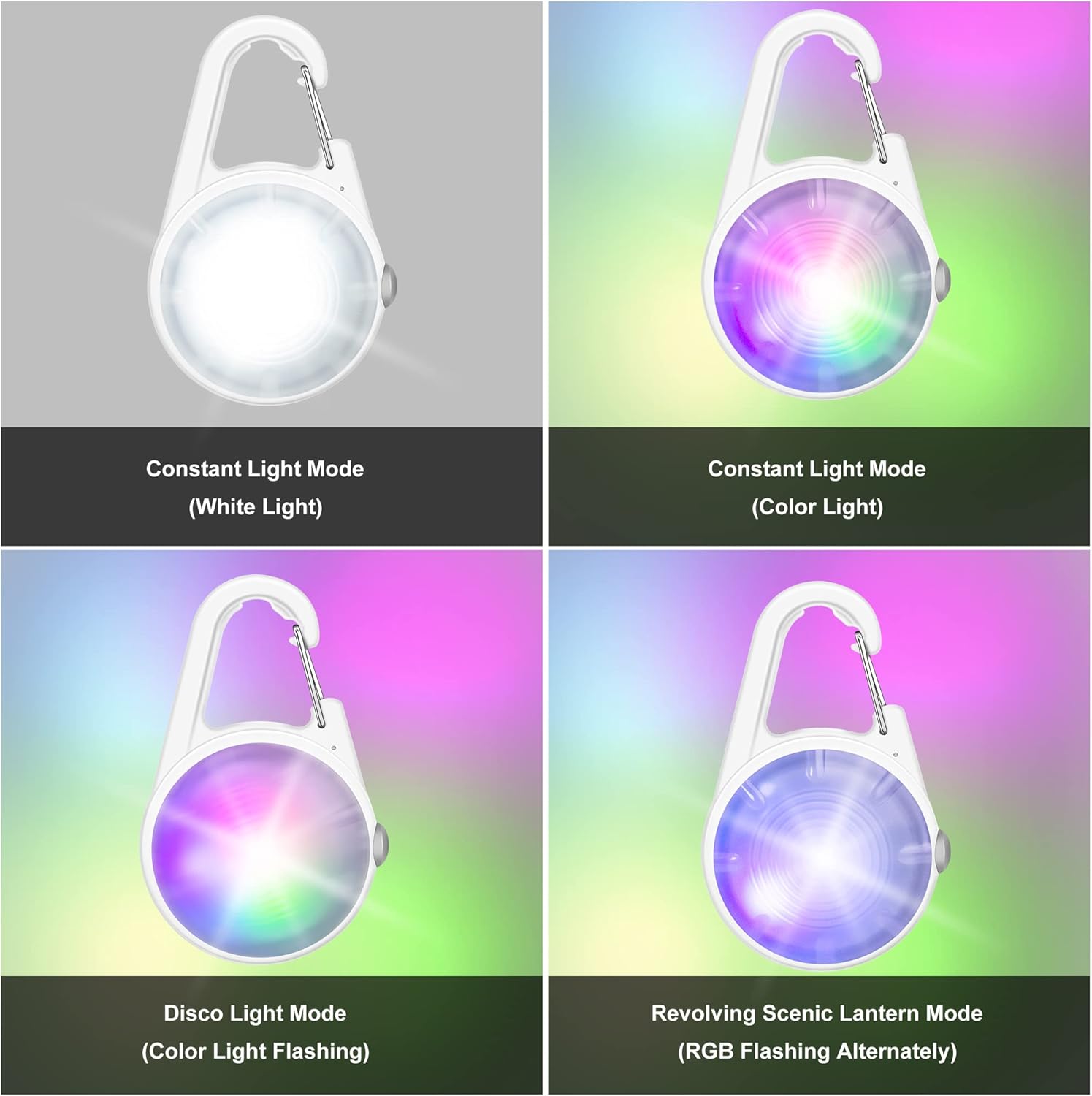 Luz para collar de perro, 4 modos de luces de perro para caminar por la noche, luz de perro que cambia de color RGB, luces recargables para collar