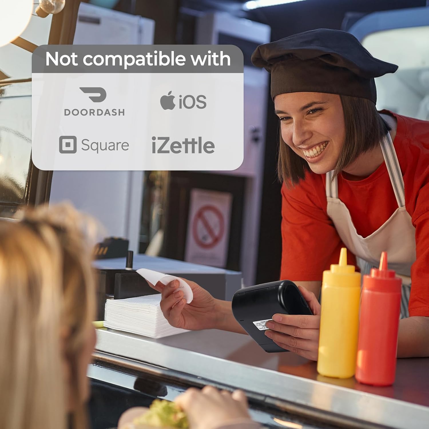 MUNBYN Impresora de recibos Bluetooth, impresora térmica portátil de recibos para pequeñas empresas, ventas minoristas, mini impresora de recibos de