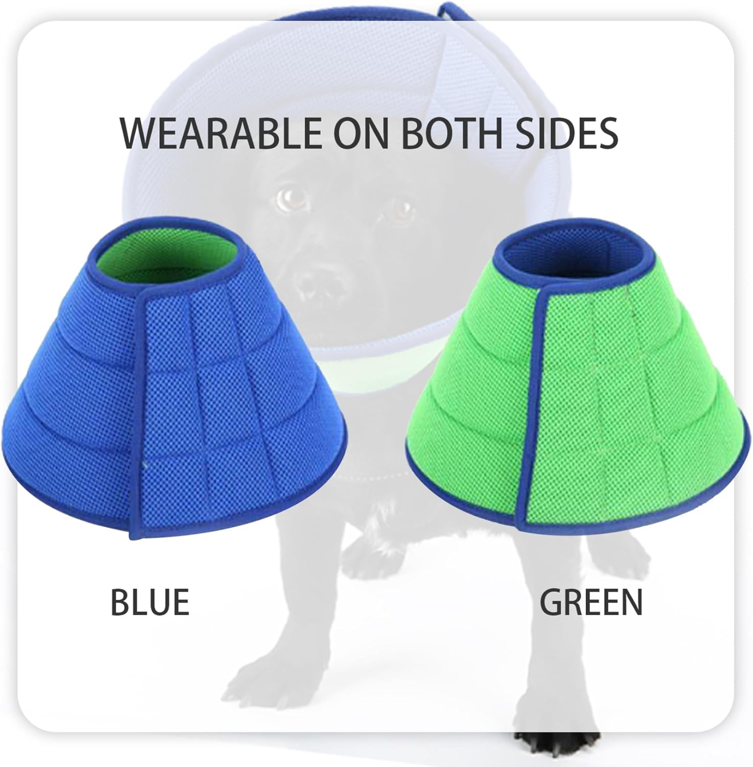 Collar de cono para perro para después de la cirugía XL, cono suave antimordeduras con correa ajustable, collar isabelino de malla transpirable,