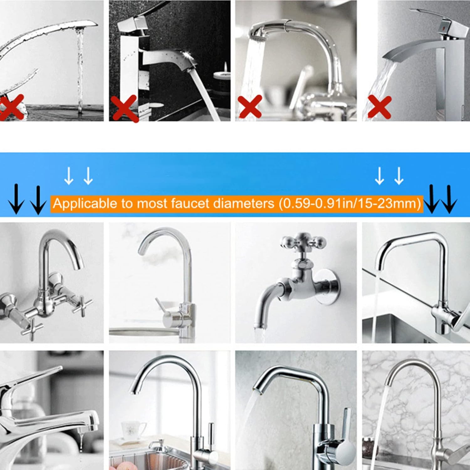 Filtro de agua para grifo, sistema de filtro de grifo de agua del grifo, purificador de agua se adapta a grifos estándar para el hogar, cocina, baño