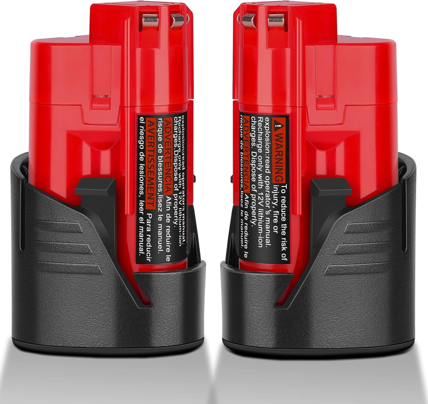 KUNLUN Paquete de 2 baterías de repuesto de 3.0Ah 12V para Milwaukee M12 de litio compatible con batería Milwaukee de 12 voltios 48-11-2411