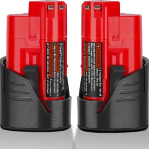 KUNLUN Paquete de 2 baterías de repuesto de 3.0Ah 12V para Milwaukee M12 de litio compatible con batería Milwaukee de 12 voltios 48-11-2411 KUNLUN Paquete de 2 baterías de repuesto de 3.0Ah 12V para Milwaukee M12 de litio compatible con batería Milwaukee de 12 voltios 48-11-2411