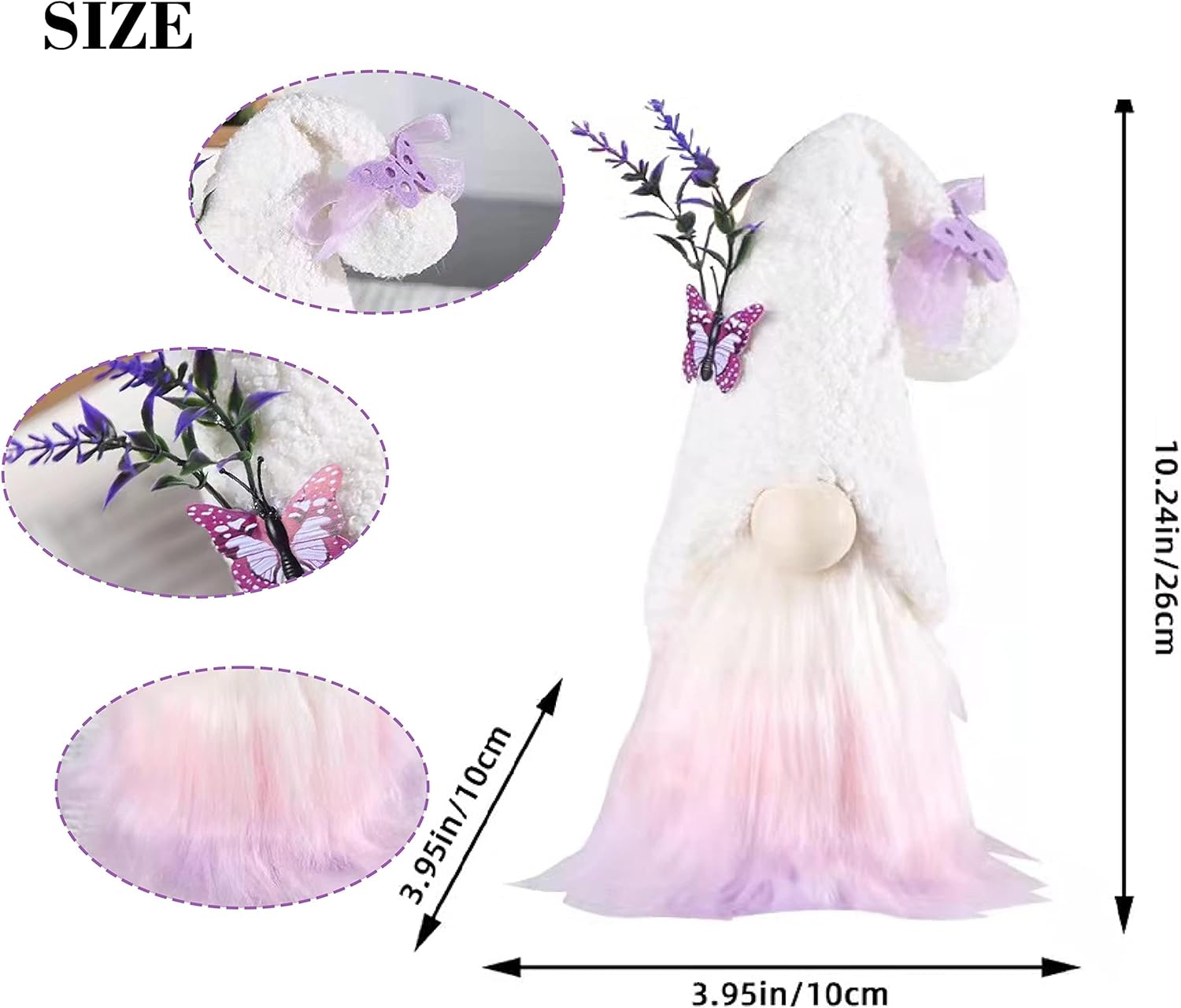 Decoración de gnomos de lavanda morada para el hogar, primavera, verano, gnomos, gnomos, bandeja escalonada, decoración para cocina, gnomos de