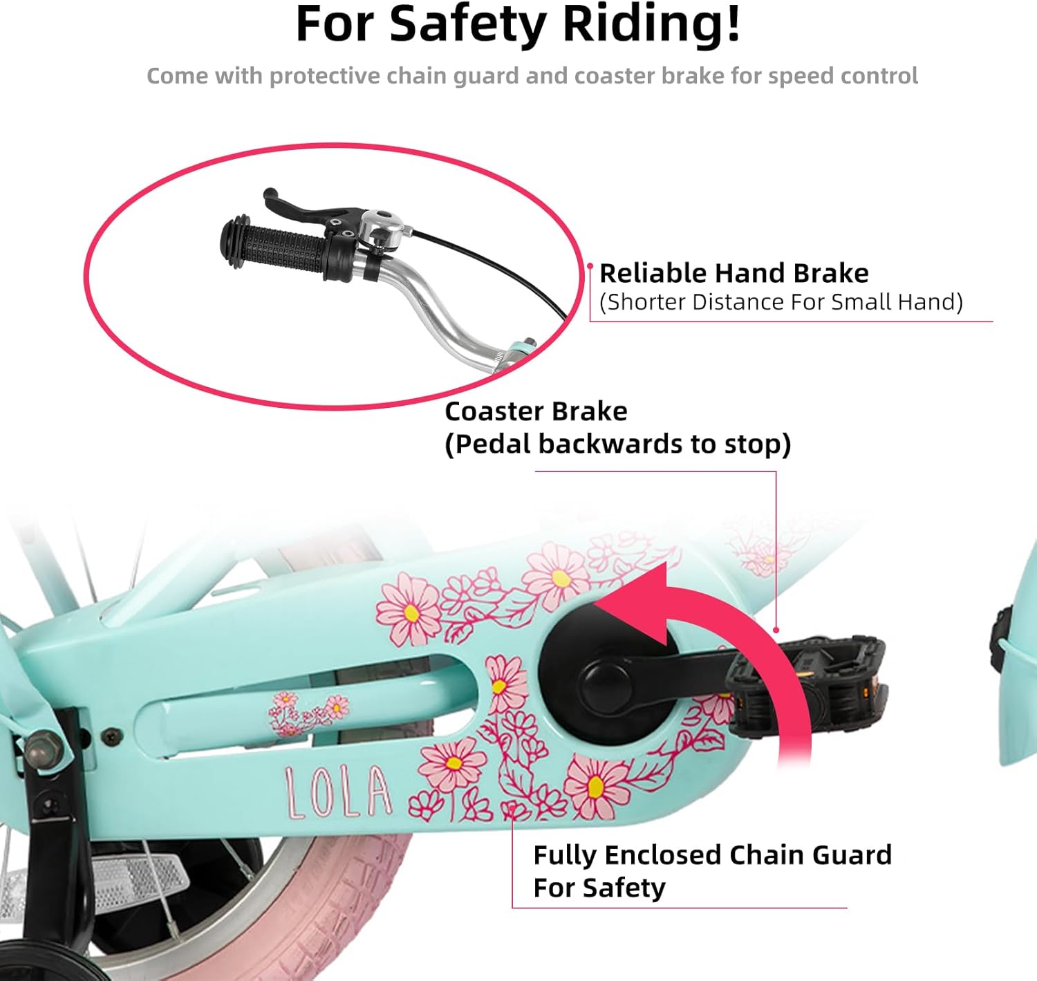 JOYSTAR Petal – Bicicleta para niñas pequeñas y niños, bicicleta para niños de 12, 14, 16 años, con cesta para niñas de 2 a 9 años, bicicleta para