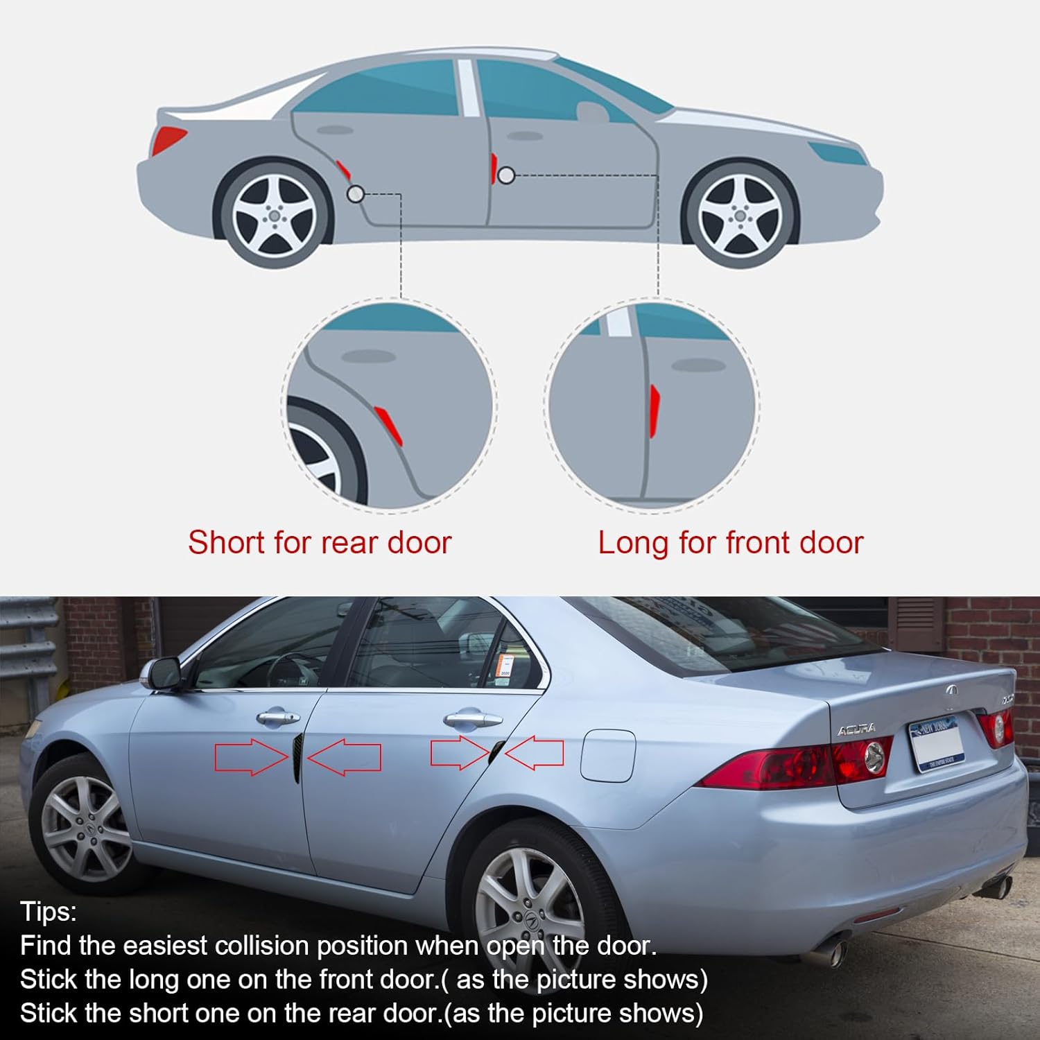 Xotic Tech – Protector de borde de puerta lateral de automóvil, fibra de carbono suave auténtica, compatible con sedán, SUV, camioneta