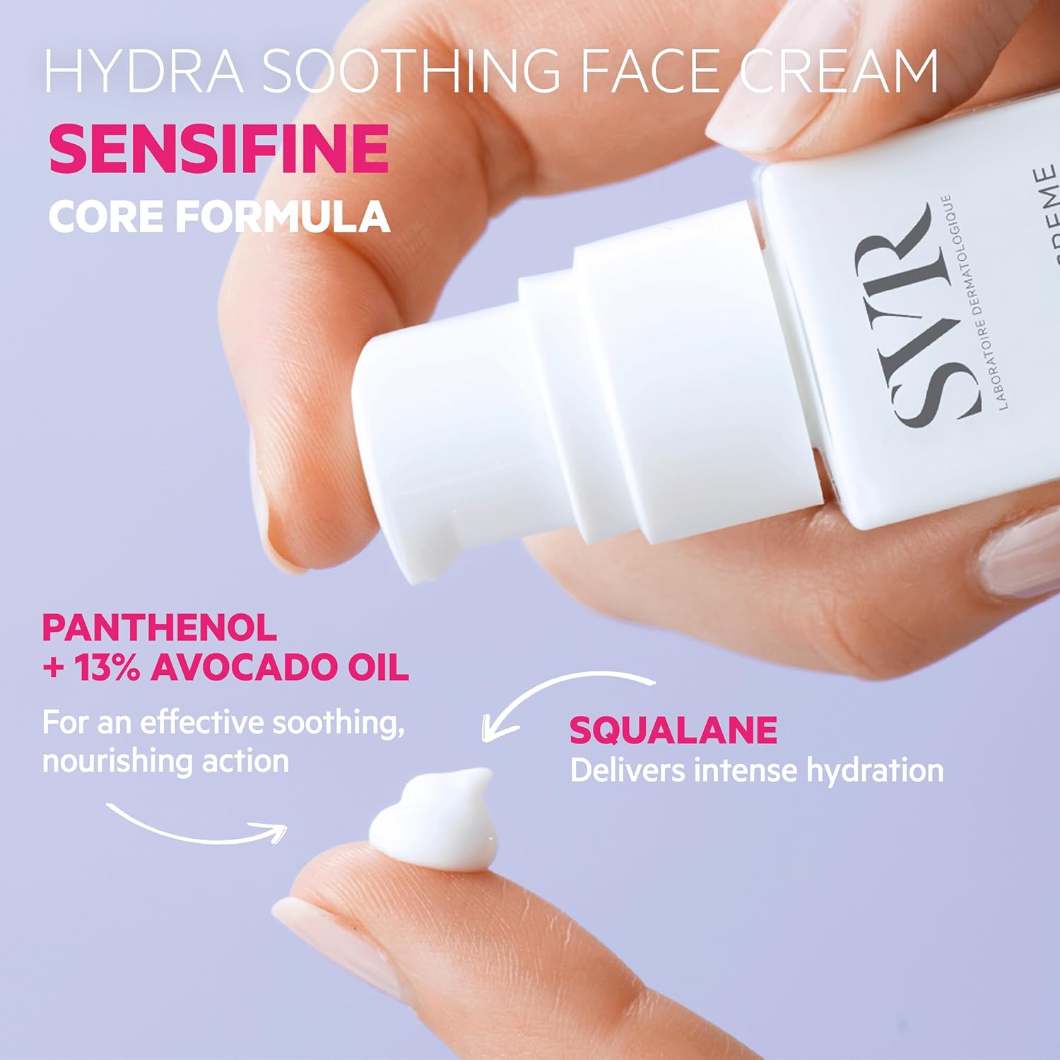 SVR Sensifine Hydra – Crema facial hidratante calmante para pieles deshidratadas normales a secas. Hidratante sin fragancia con 96% de ingredientes