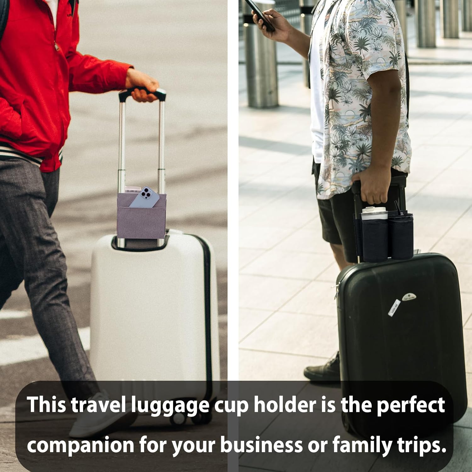 Portavasos de equipaje de viaje, portador de bebidas Vethers, accesorio para portavasos de equipaje, maleta de mano gratis para bebidas, bebidas,