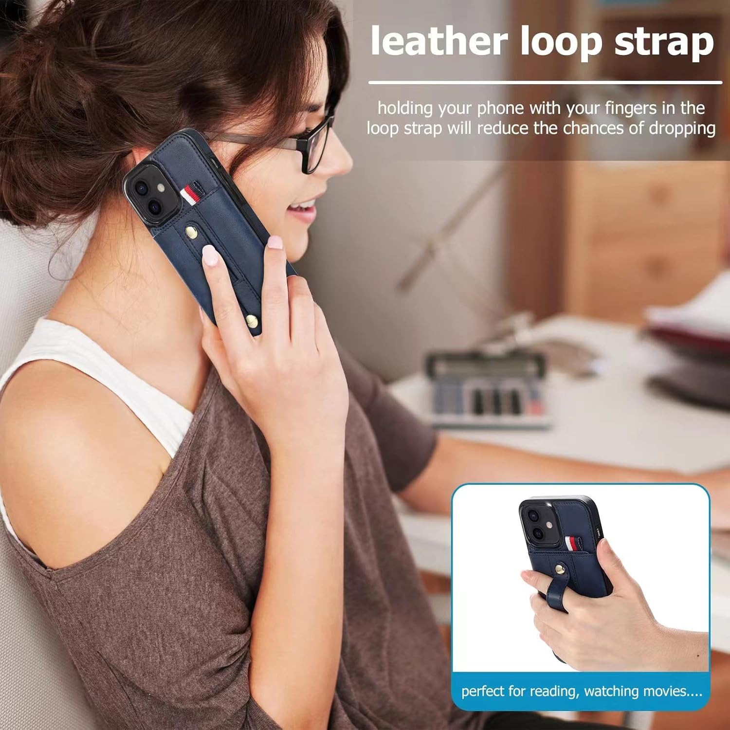 Funda compatible con iPhone 15 Plus de 6.7 pulgadas con protector de pantalla de vidrio templado con bloqueo RFID, tarjetero y anillo para