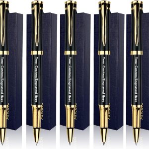 Bolígrafos de negocios ejecutivos negros personalizados punta media con 10 recambios de metal reemplazables personalizados con tu nombre o mensaje perfectos para estudiantes profesores gerentes abogados profesores 5 unidades por paquete Bolígrafos de negocios ejecutivos negros personalizados punta media con 10 recambios de metal reemplazables personalizados con tu nombre o mensaje perfectos para estudiantes profesores gerentes abogados profesores 5 unidades por paquete