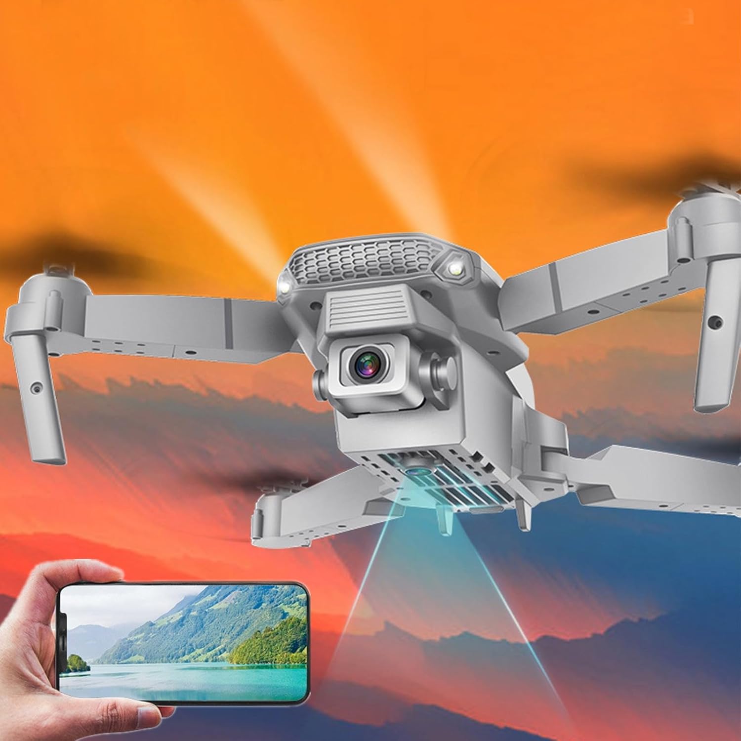 Dron con cámara para adultos 1080p HD Fpv Drone de control remoto Juguetes Mini RC Drone para niños 8-12 Altitude Hold Modo sin cabeza, ajuste de