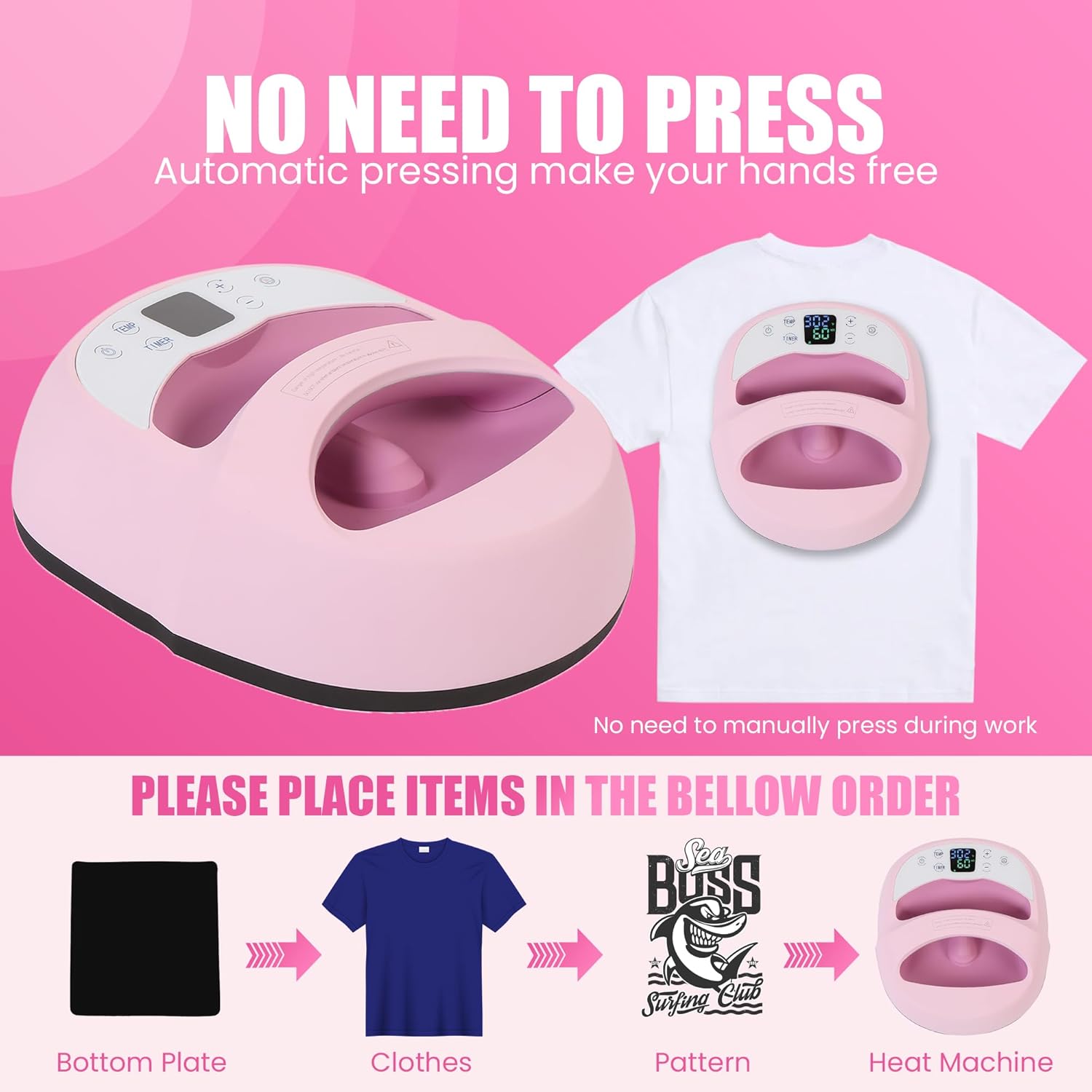 Máquina de prensa térmica de 12 x 10 pulgadas para camisetas, máquina de sublimación de prensa automática portátil y máquina de prensa de camisas de