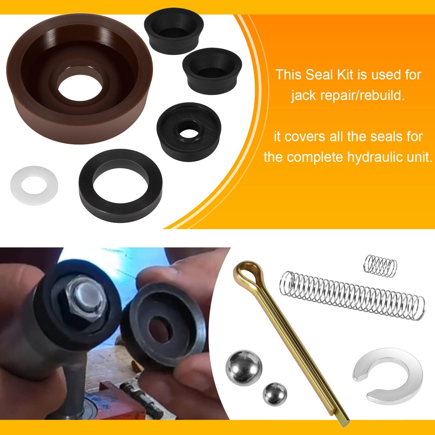 Kit de reparación de reemplazo de sello para piso Jack Hein Werner WS Modelo 1-12 toneladas (16PCS)