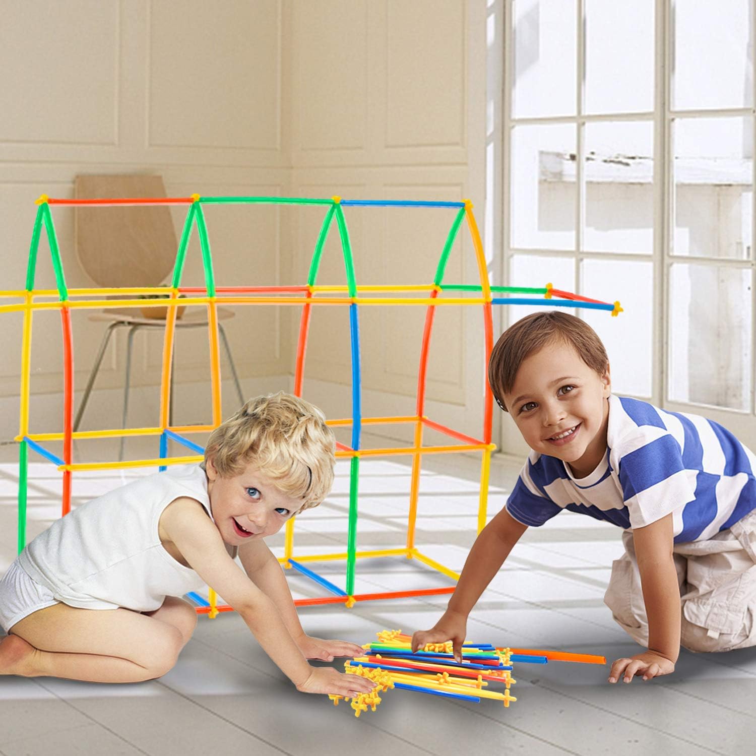 ZOZOPLAY Juguetes de construcción de paja, 300 piezas, conectores de pajitas de construcción, divertidos juguetes educativos de construcción de
