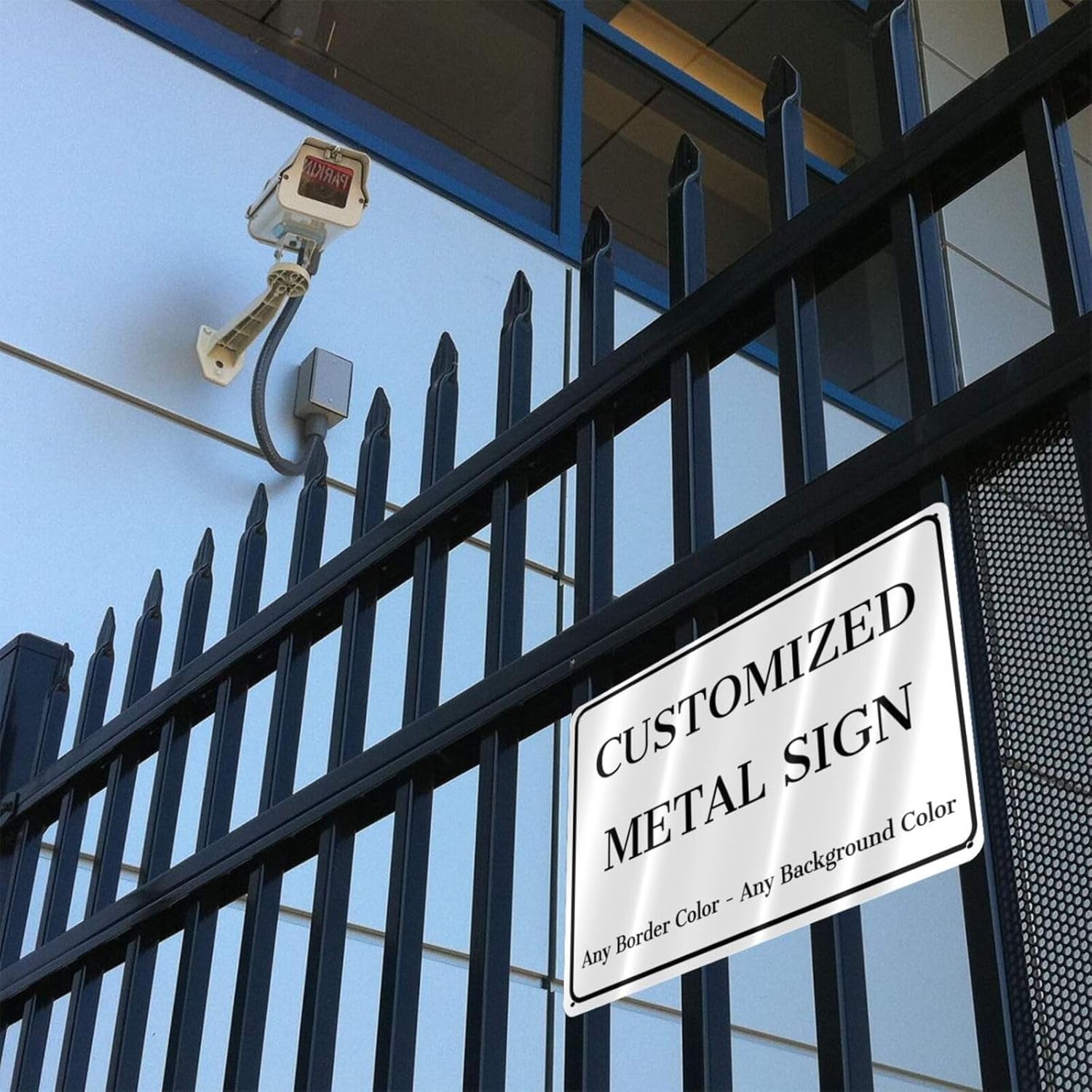 Letreros personalizados de metal para exteriores, 12 x 8 pulgadas, letreros de entrada personalizados de aluminio a prueba de óxido, letreros de