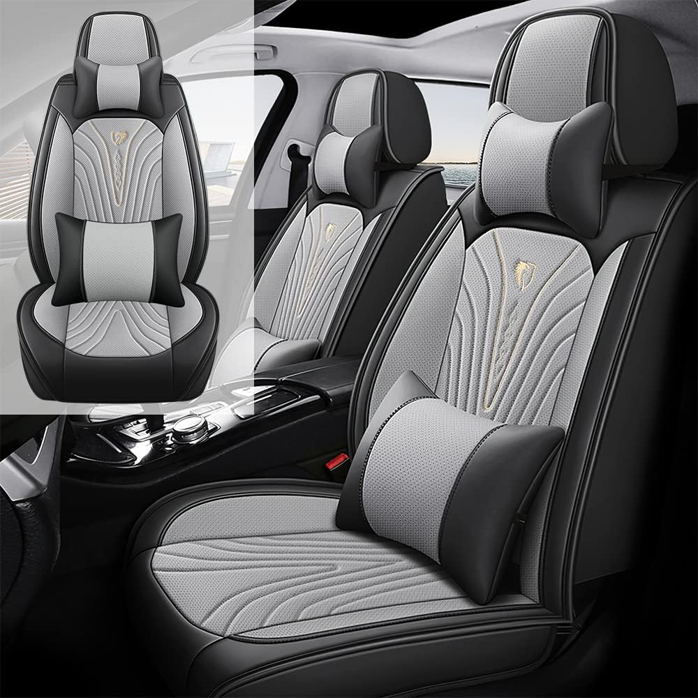 Juego completo de fundas de asiento de automóvil de 5 asientos para KIA Forte Koup 2010-2016, fundas de asiento de cojín impermeables de cuero para