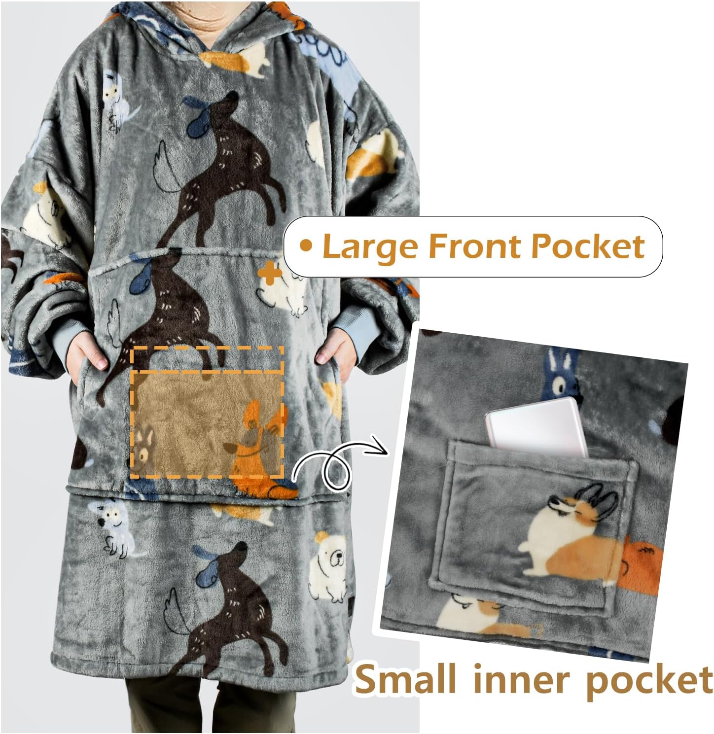 Catalonia Sudadera con capucha de gran tamaño, sudadera de forro polar con bolsillo frontal grande, para adultos, hombres y mujeres