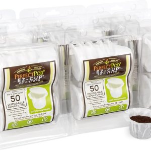 Perfect Pod EZ-Cup Filtros de café de papel con tapa patentada para cafeteras de una sola porción y cápsulas de café, compatibles con Keurig, Perfect Pod EZ-Cup Filtros de café de papel con tapa patentada para cafeteras de una sola porción y cápsulas de café, compatibles con Keurig,