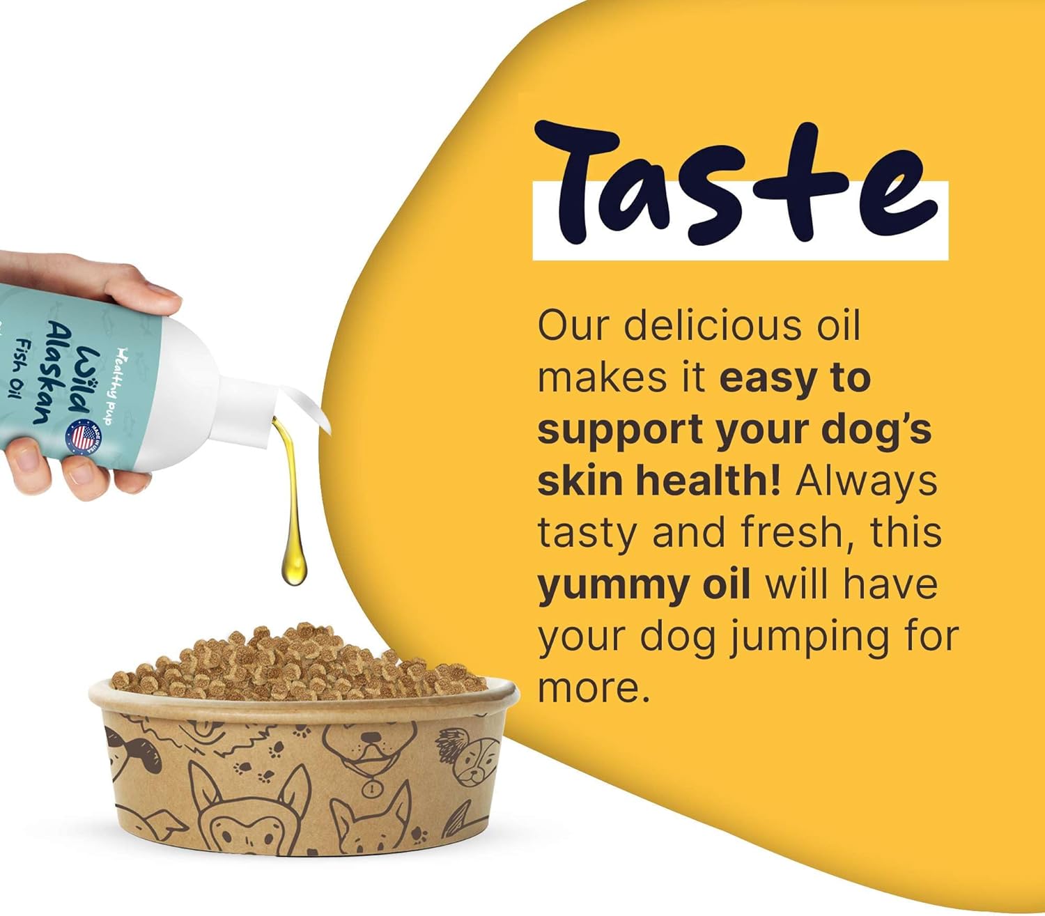Aceite de salmón salvaje de Alaska para perros con aceite de abadejo, 8 onzas de aceite de abadejo y salmón, aceite de pescado Omega 3, EPA y DHA,