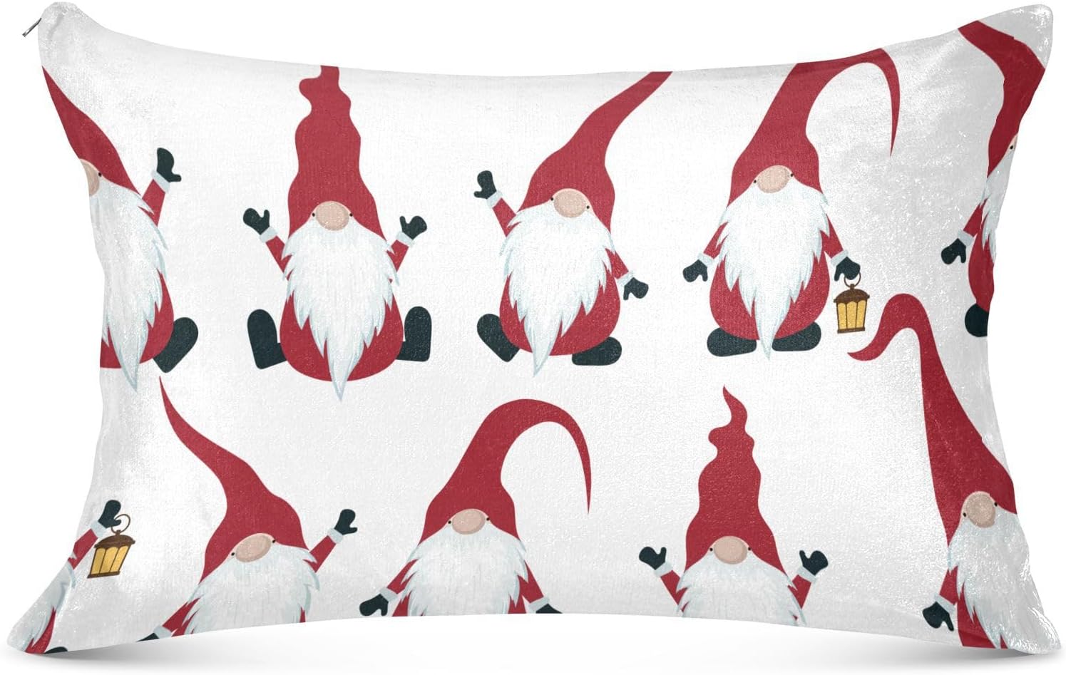 Emelivor Fundas de almohada de gnomos de Navidad, fundas de almohada de terciopelo, fundas de cojín suaves, fundas de almohada cómodas, almohadas