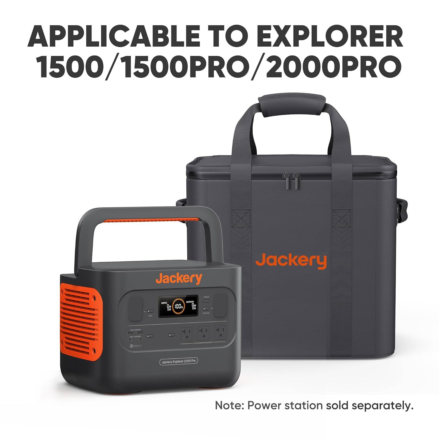 Jackery Bolsa de transporte (tamaño L) para Explorer 15001500 PRO  2000 Pro Estación de energía portátil – Negro (central eléctrica no incluida)